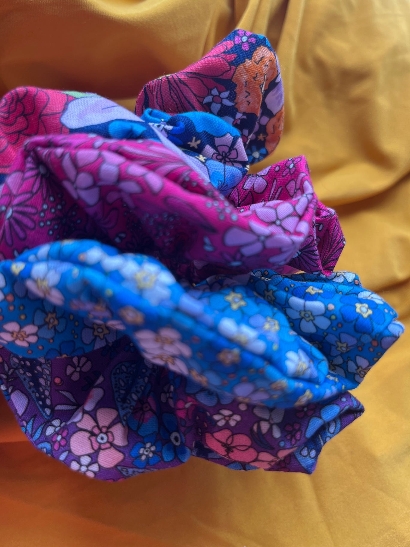 Scrunchie Set - Rainbow Garden Magenta