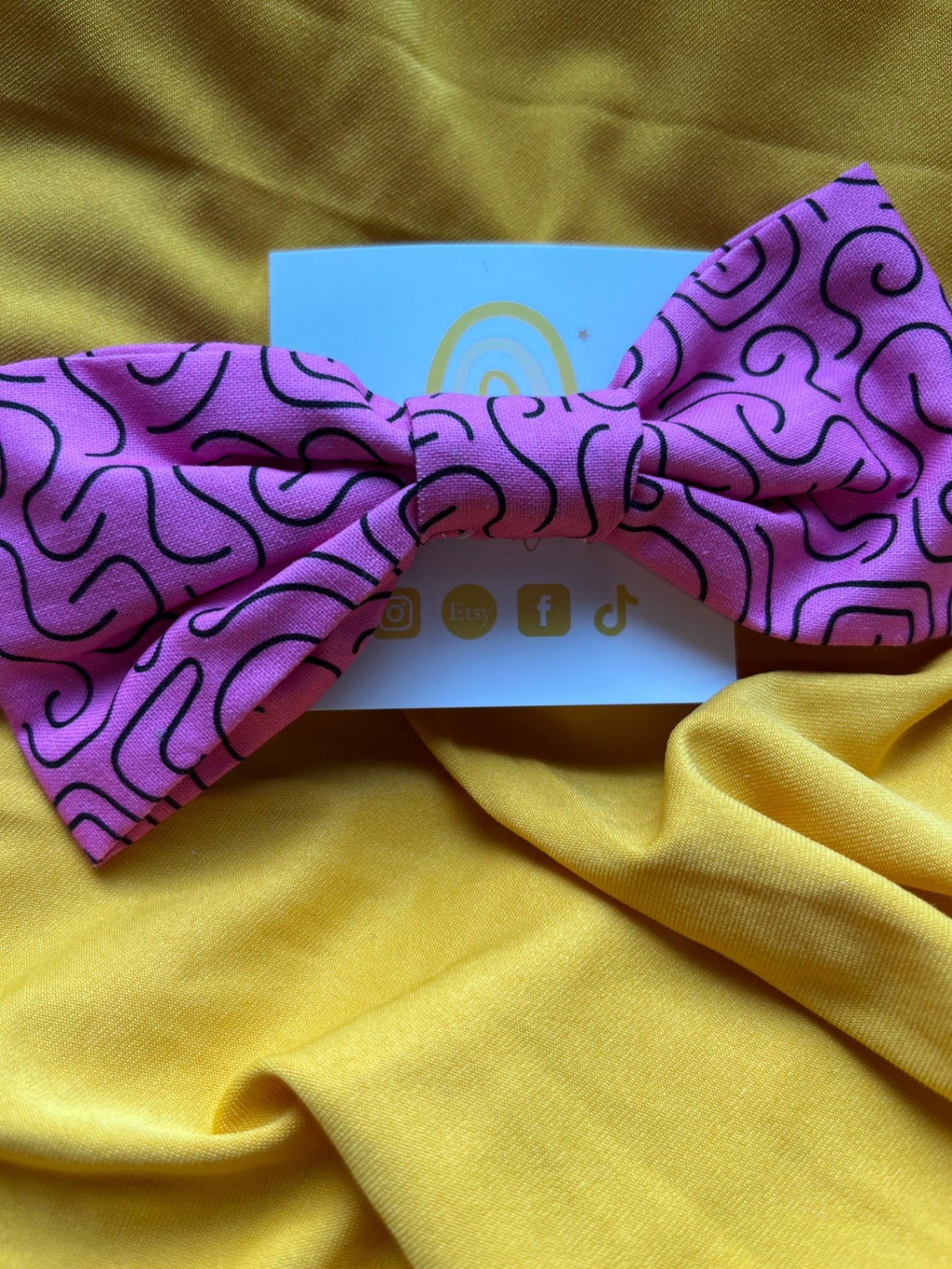 Hair Bow Clip - Abstract Doodles