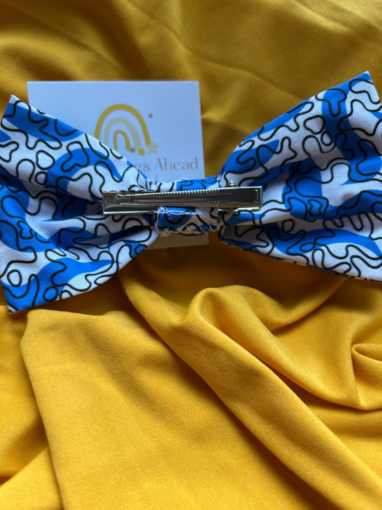 Hair Bow Clip - Abstract Doodles