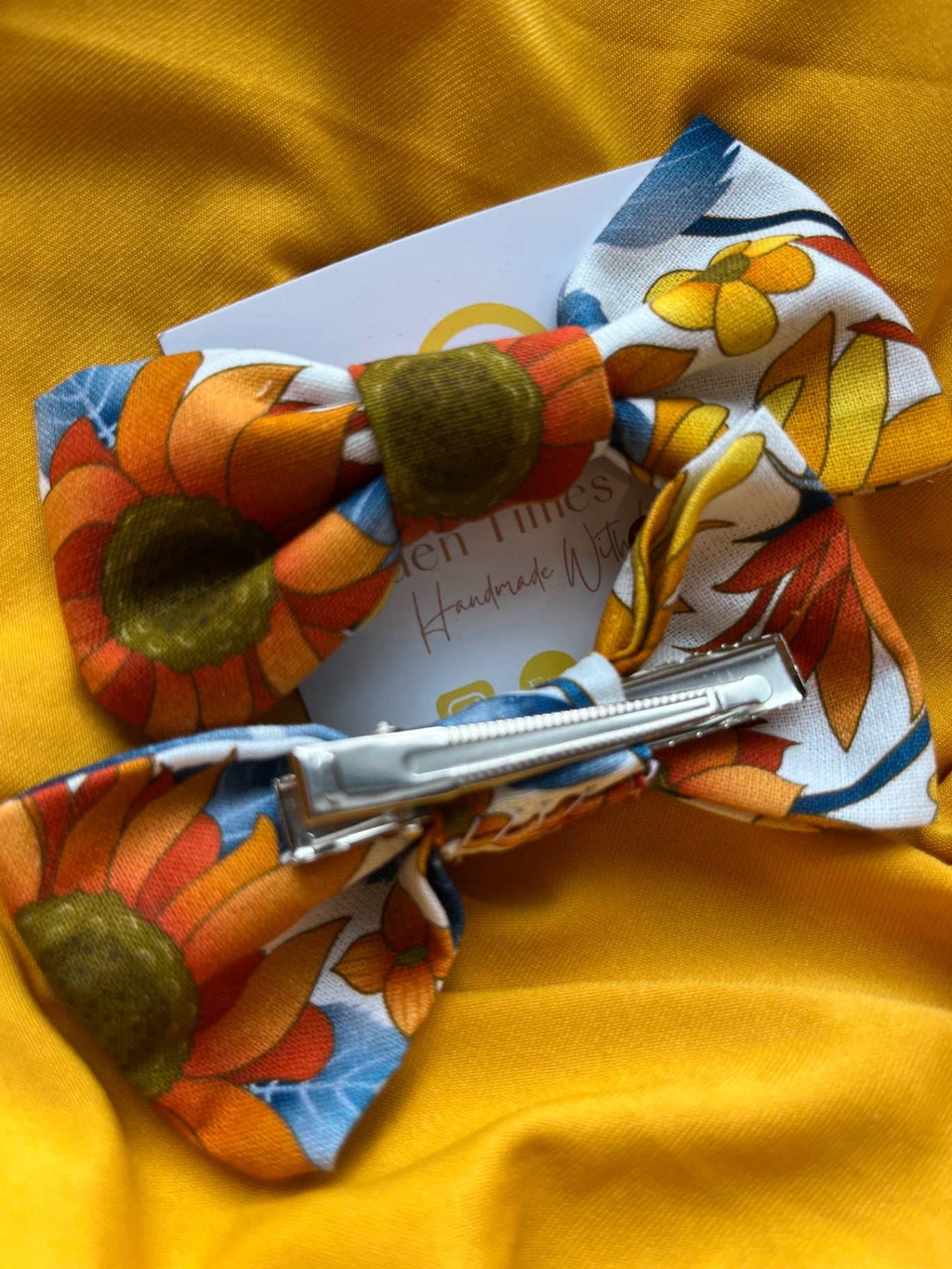 Hair Bow Clips - Golden Sunflower