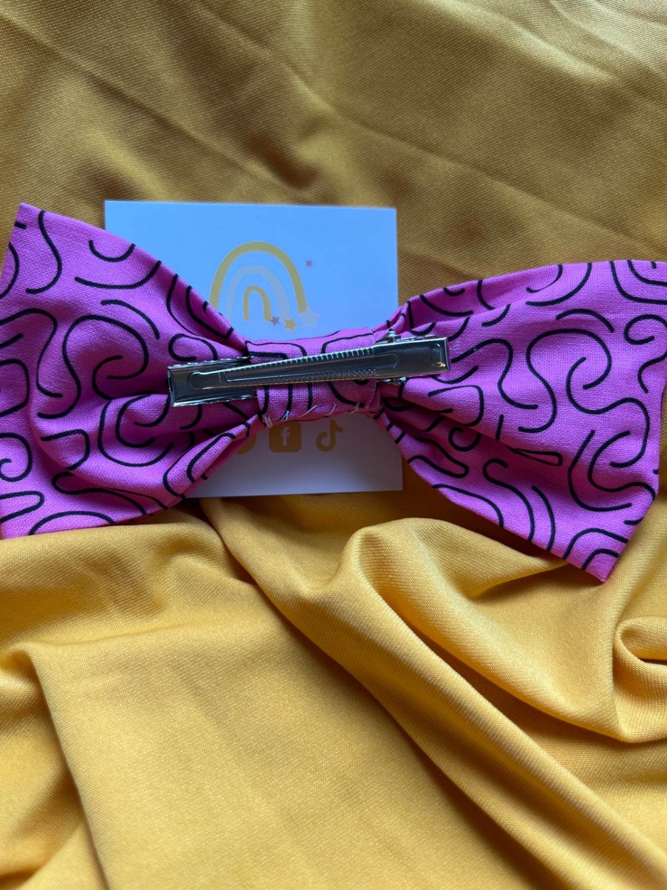 Hair Bow Clip - Abstract Doodles