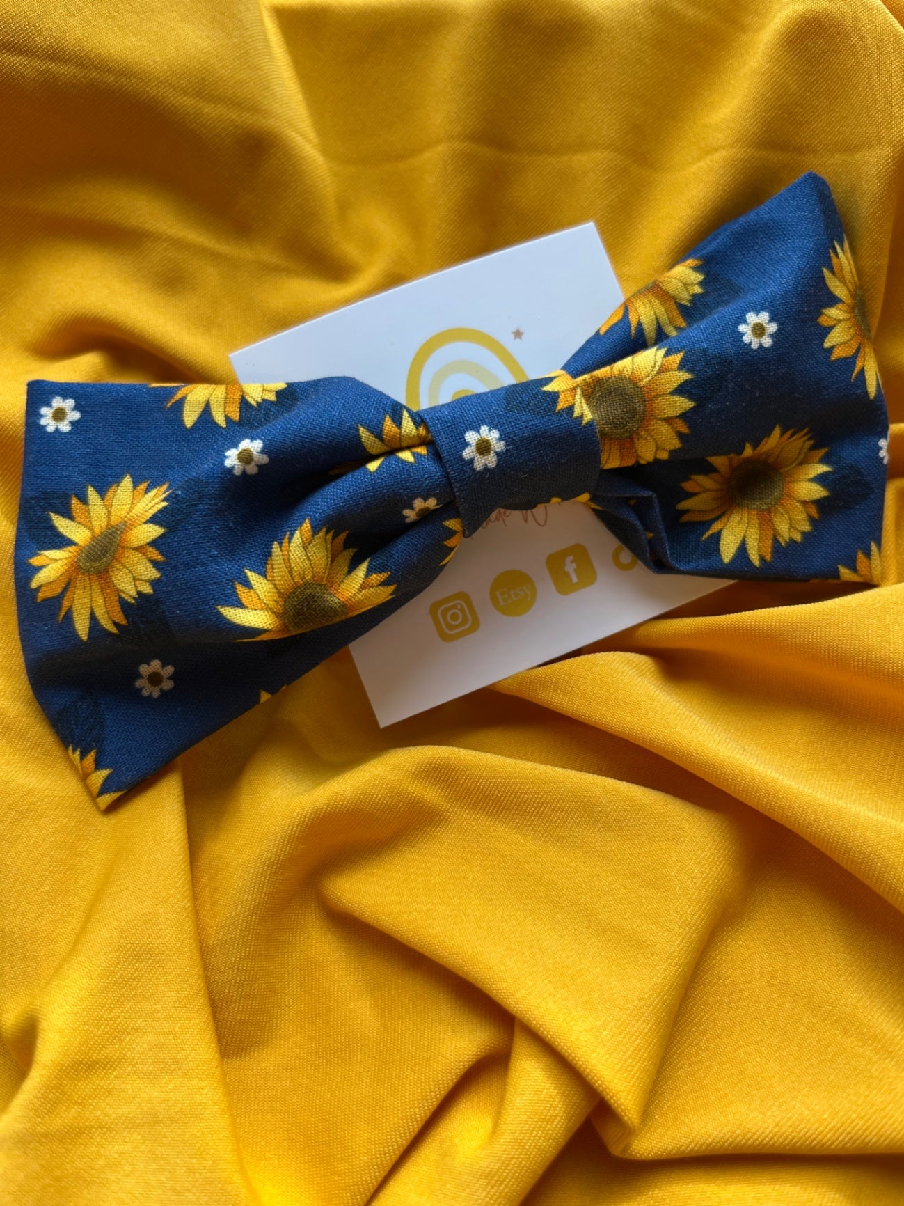 Hair Bow Clip - Golden Sunflower