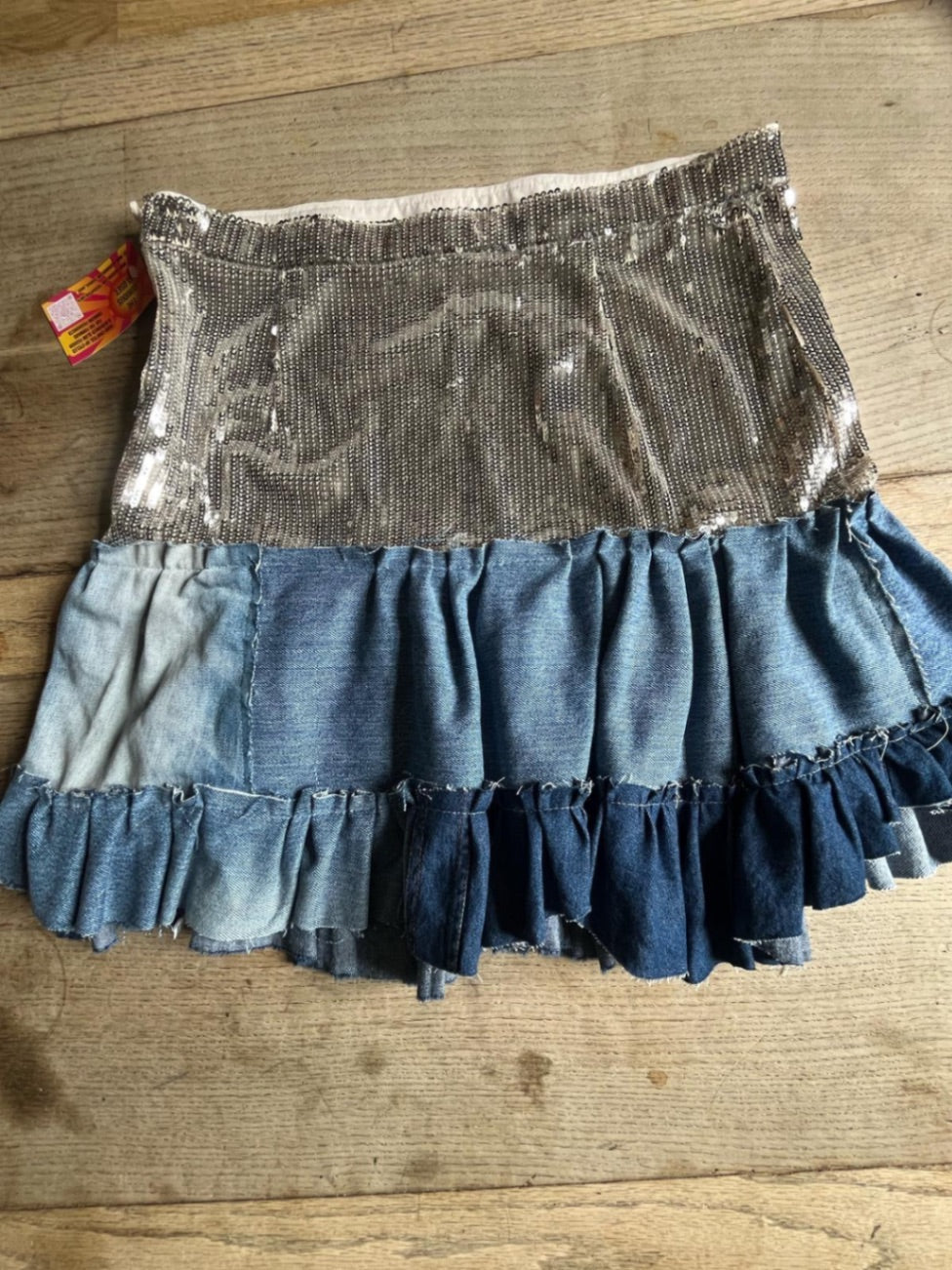 Denim and Sequin Skirt