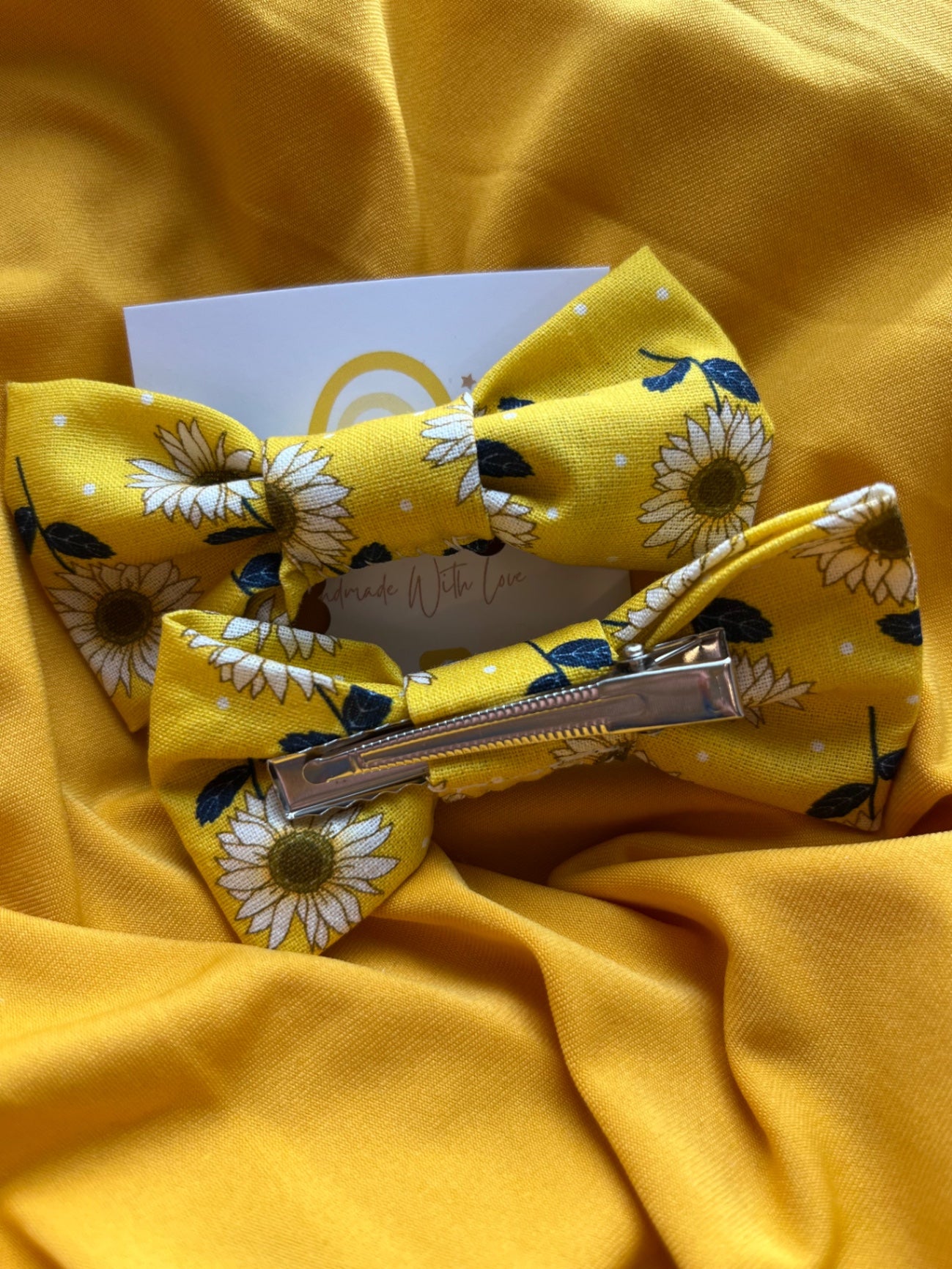 Hair Bow Clips - Golden Sunflower