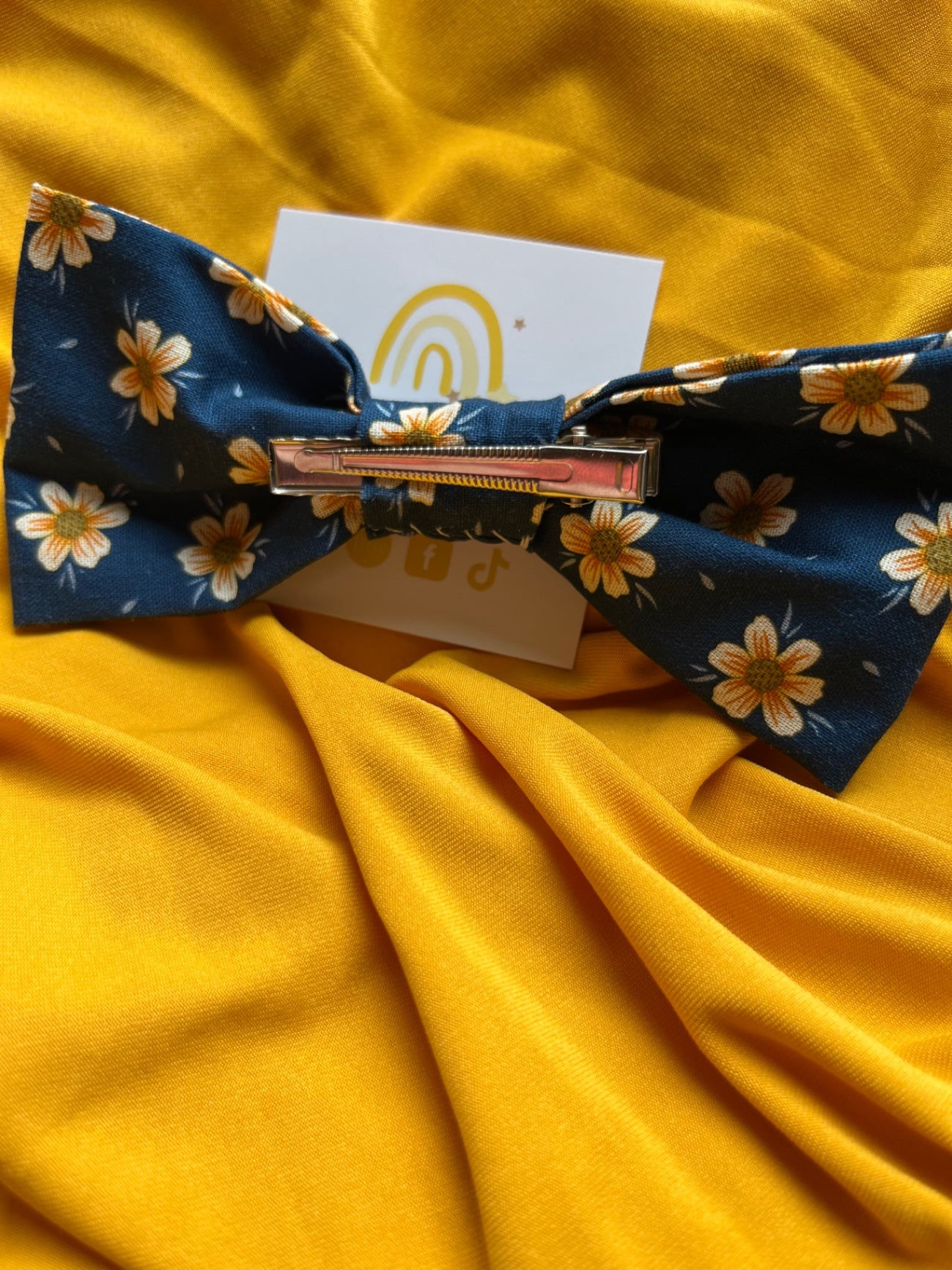 Hair Bow Clip - Golden Sunflower