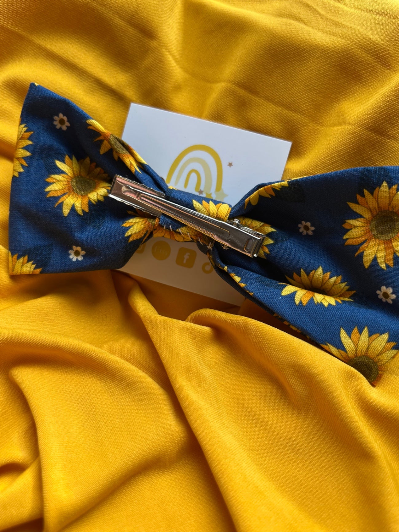 Hair Bow Clip - Golden Sunflower