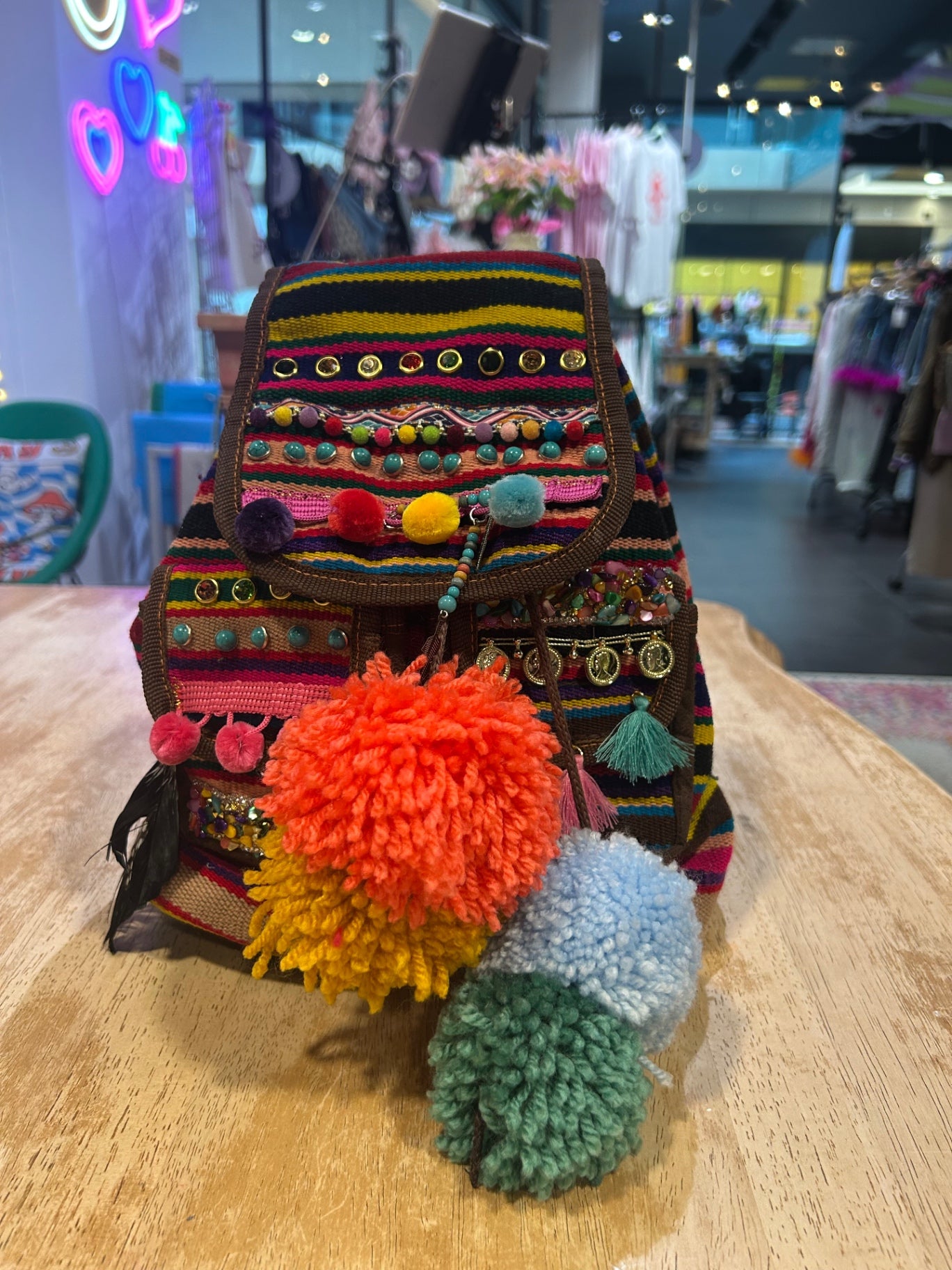 Reworked Backpack with Hand Sewn Embelishments