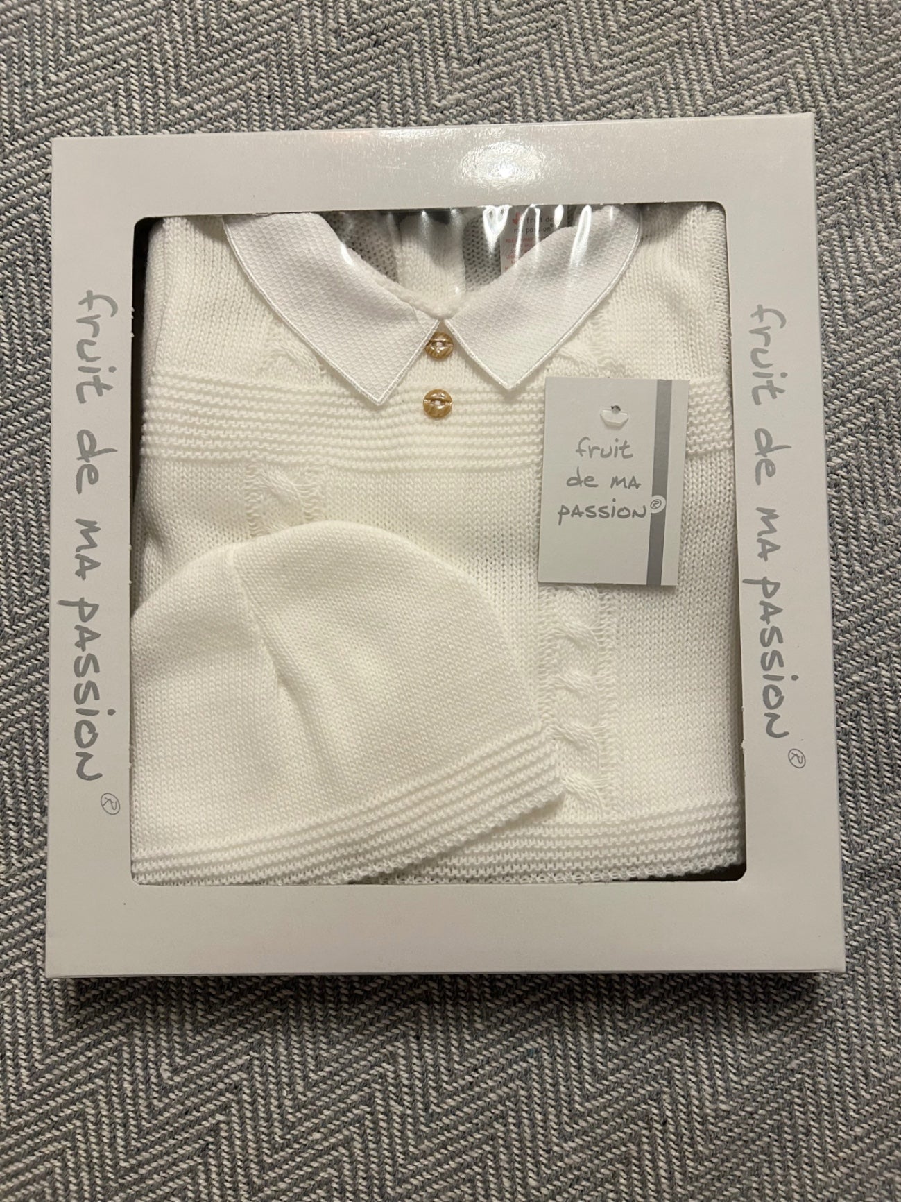 0-3m White 3 Piece Baby Boxed Set