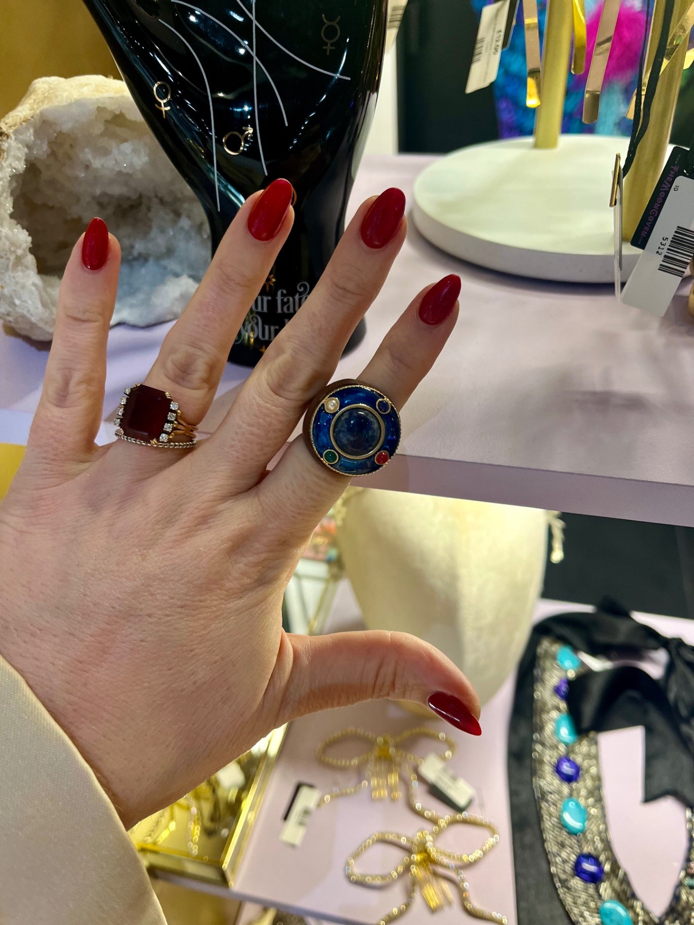 Celestial Alignment Sodalite & Wood Ring