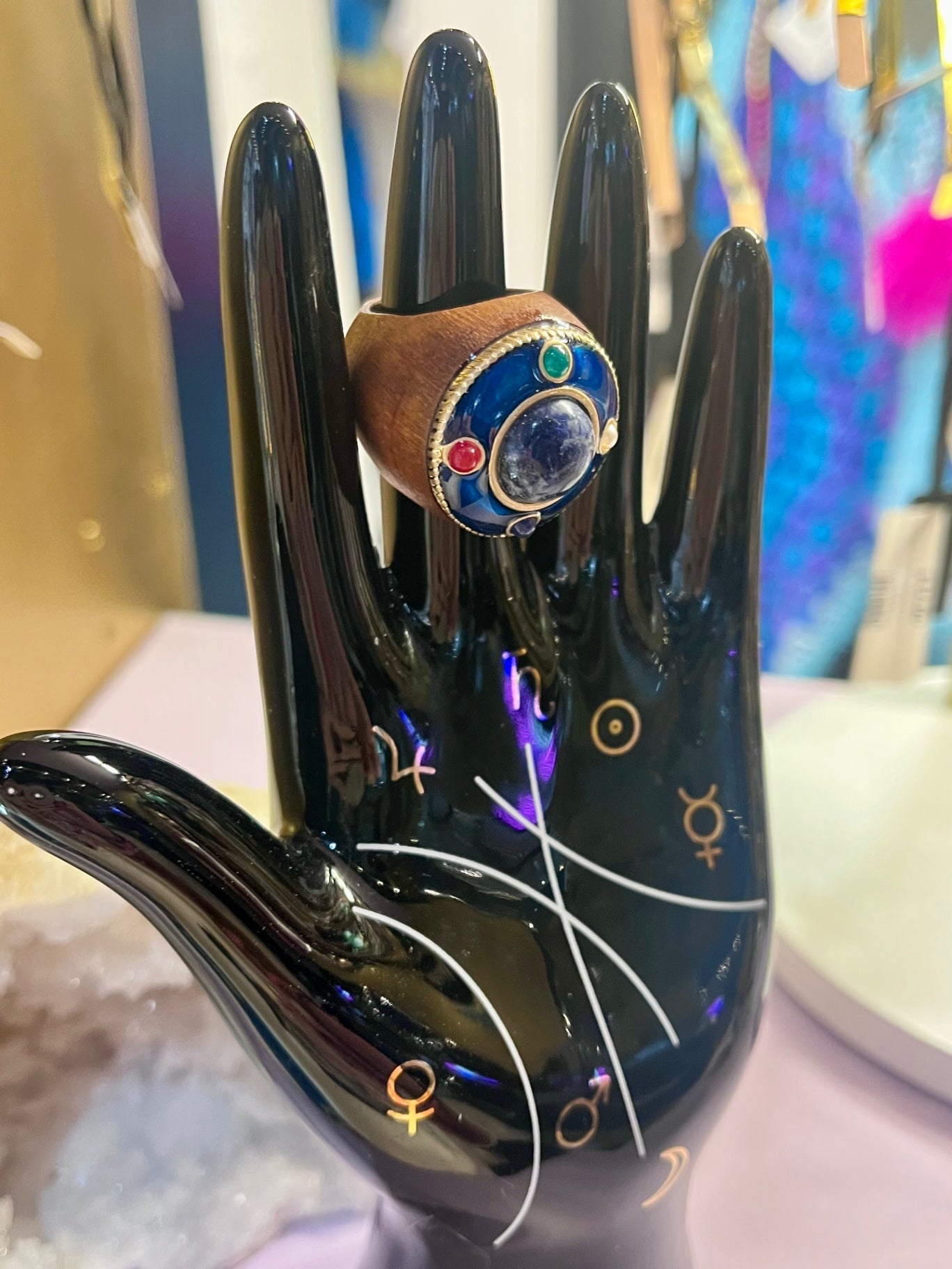 Celestial Alignment Sodalite & Wood Ring
