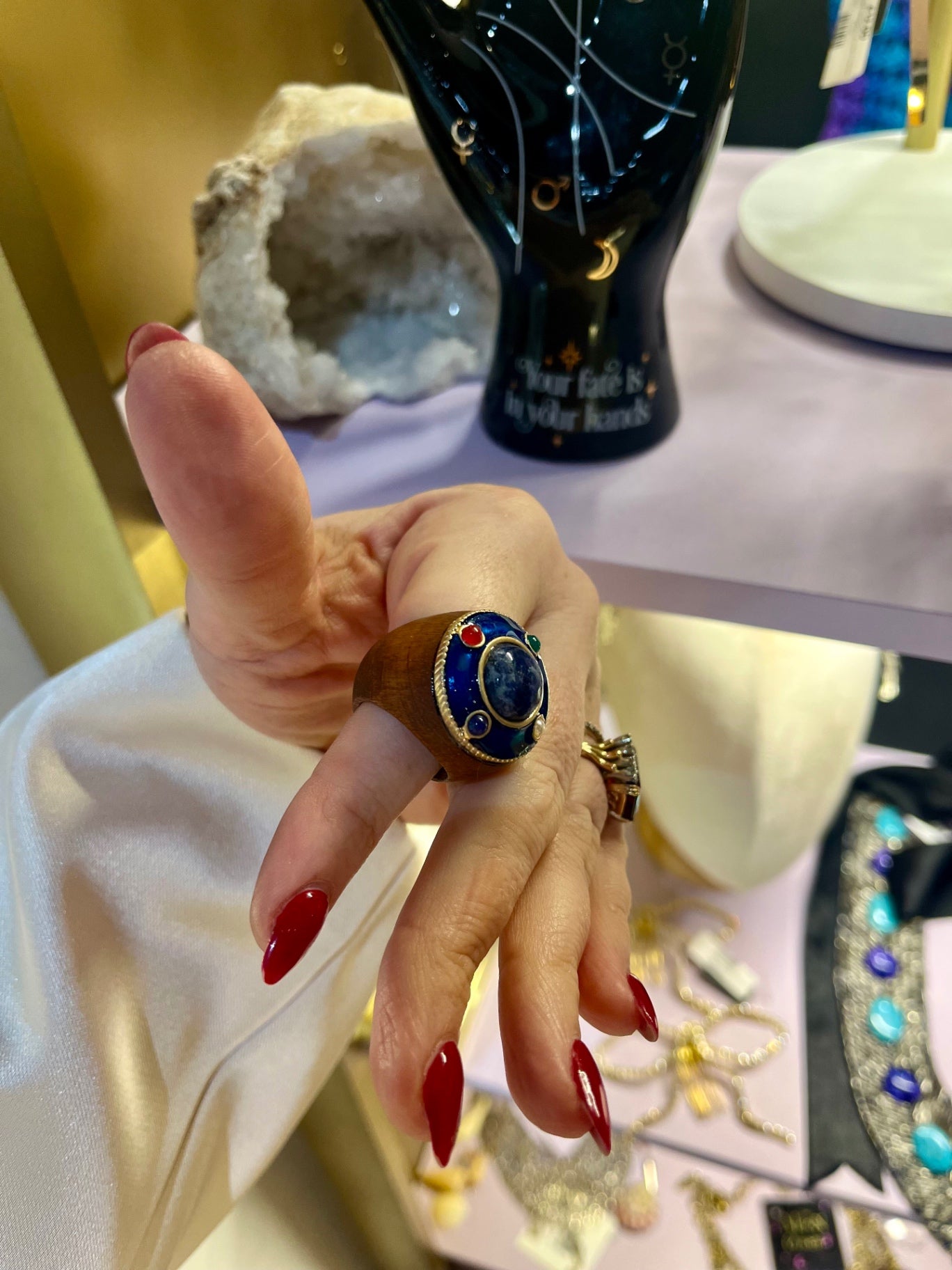 Celestial Alignment Sodalite & Wood Ring