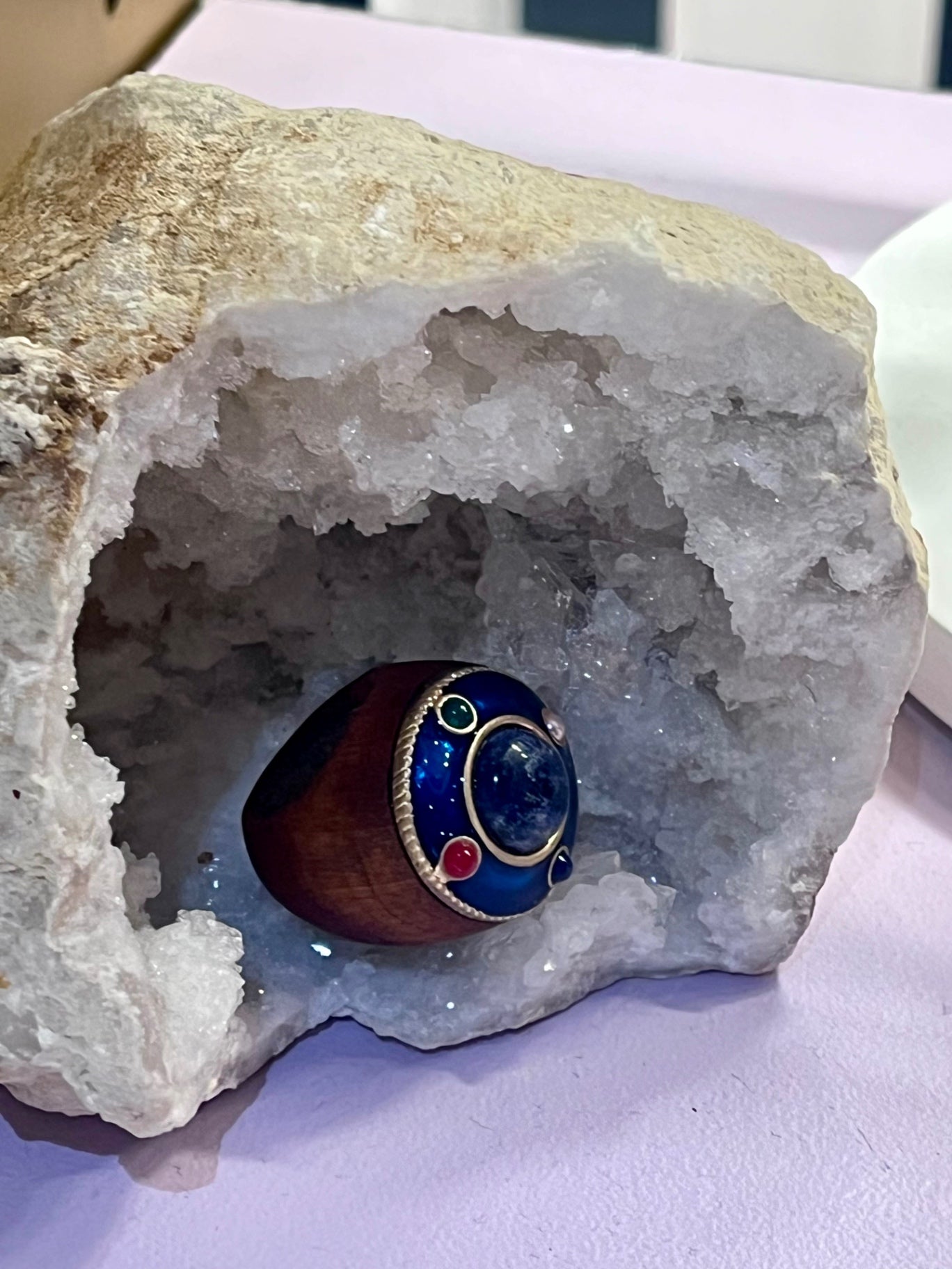 Celestial Alignment Sodalite & Wood Ring