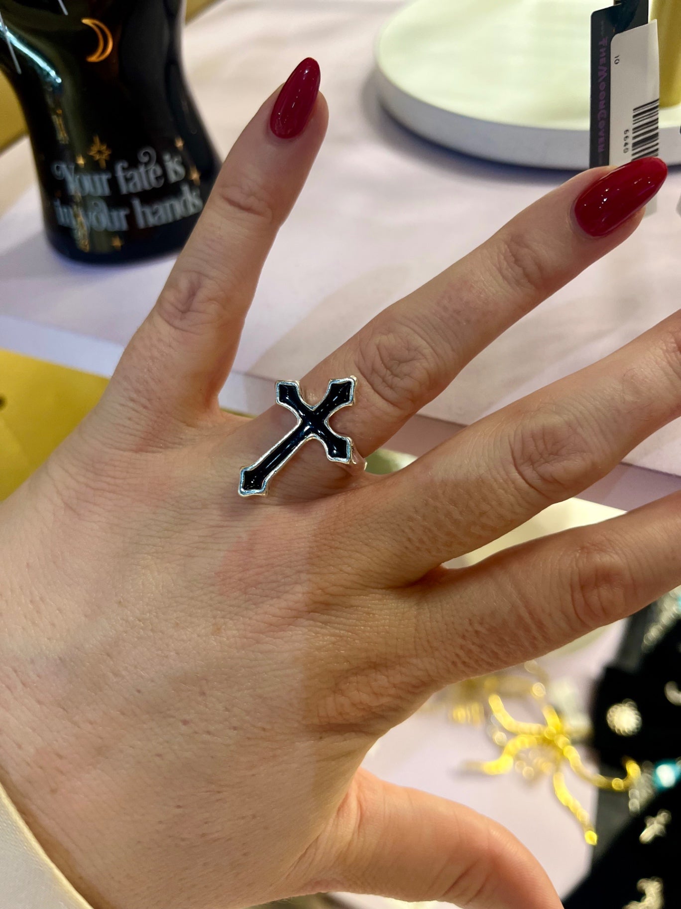 Shadow Cross Stainless Steel Ring