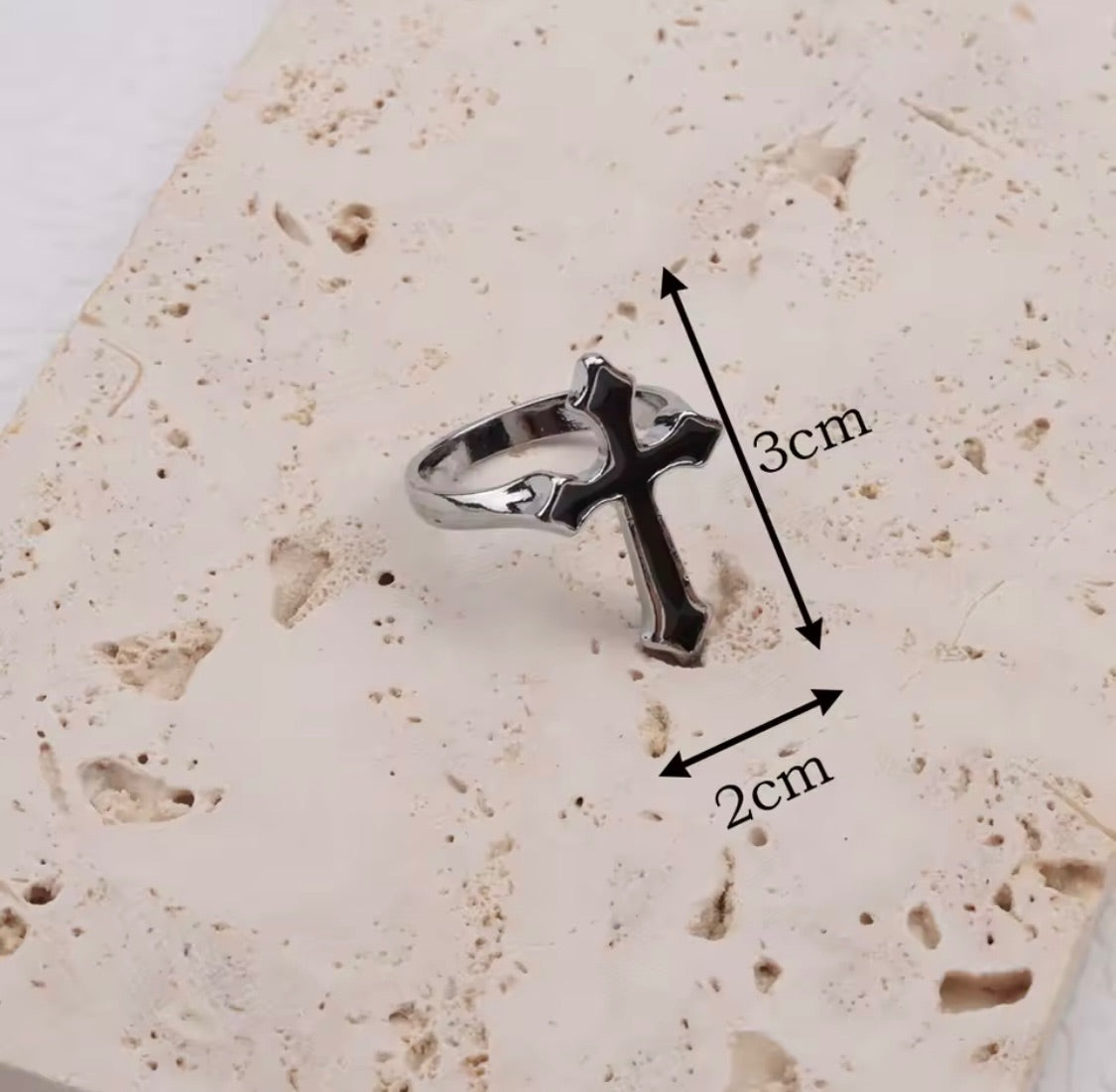 Shadow Cross Stainless Steel Ring