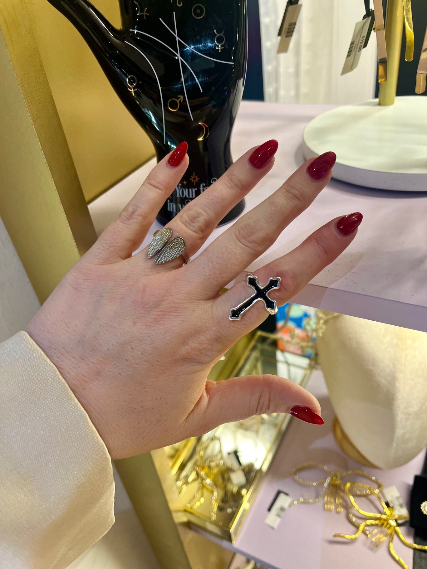 Shadow Cross Stainless Steel Ring