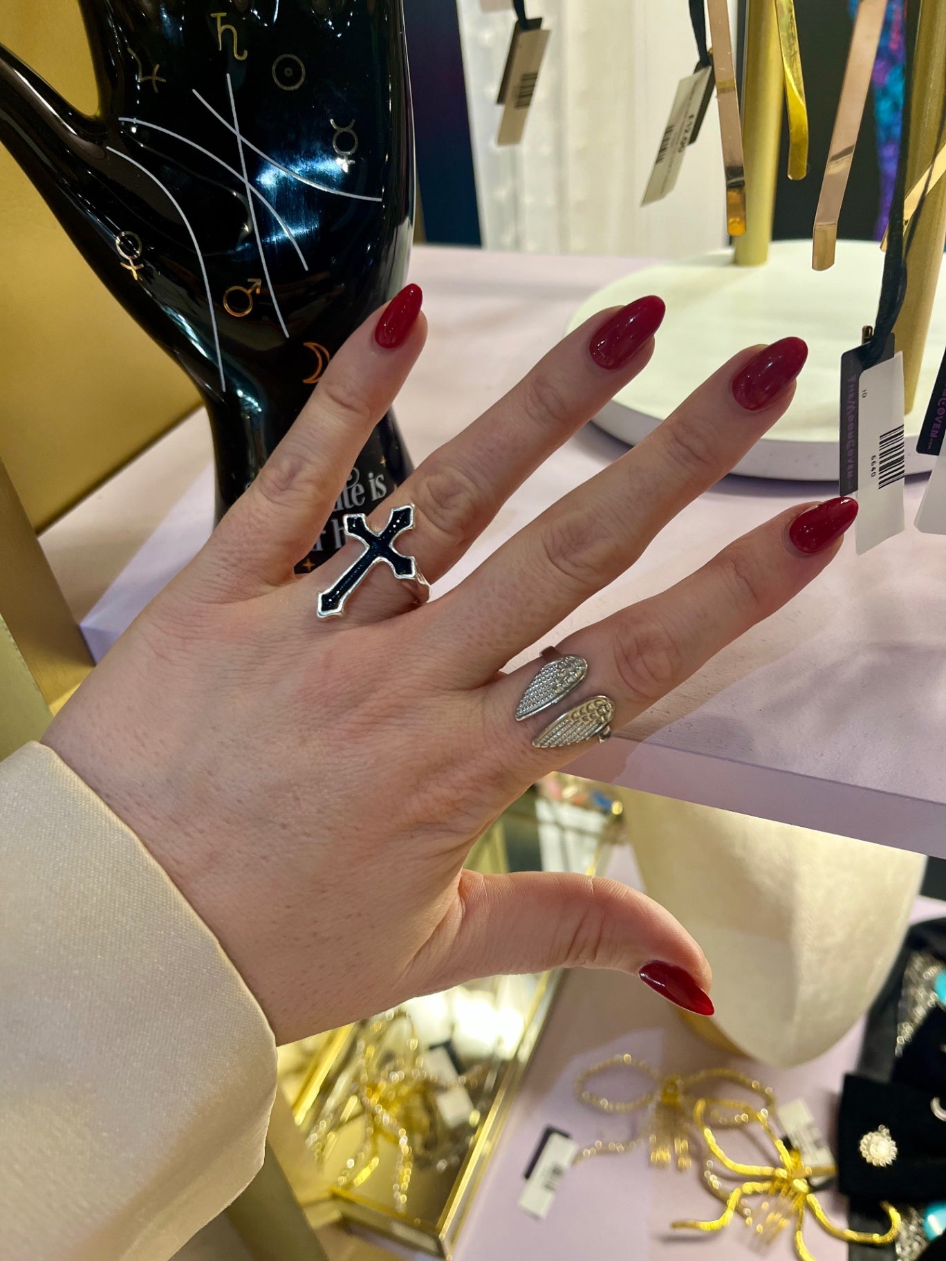 Shadow Cross Stainless Steel Ring