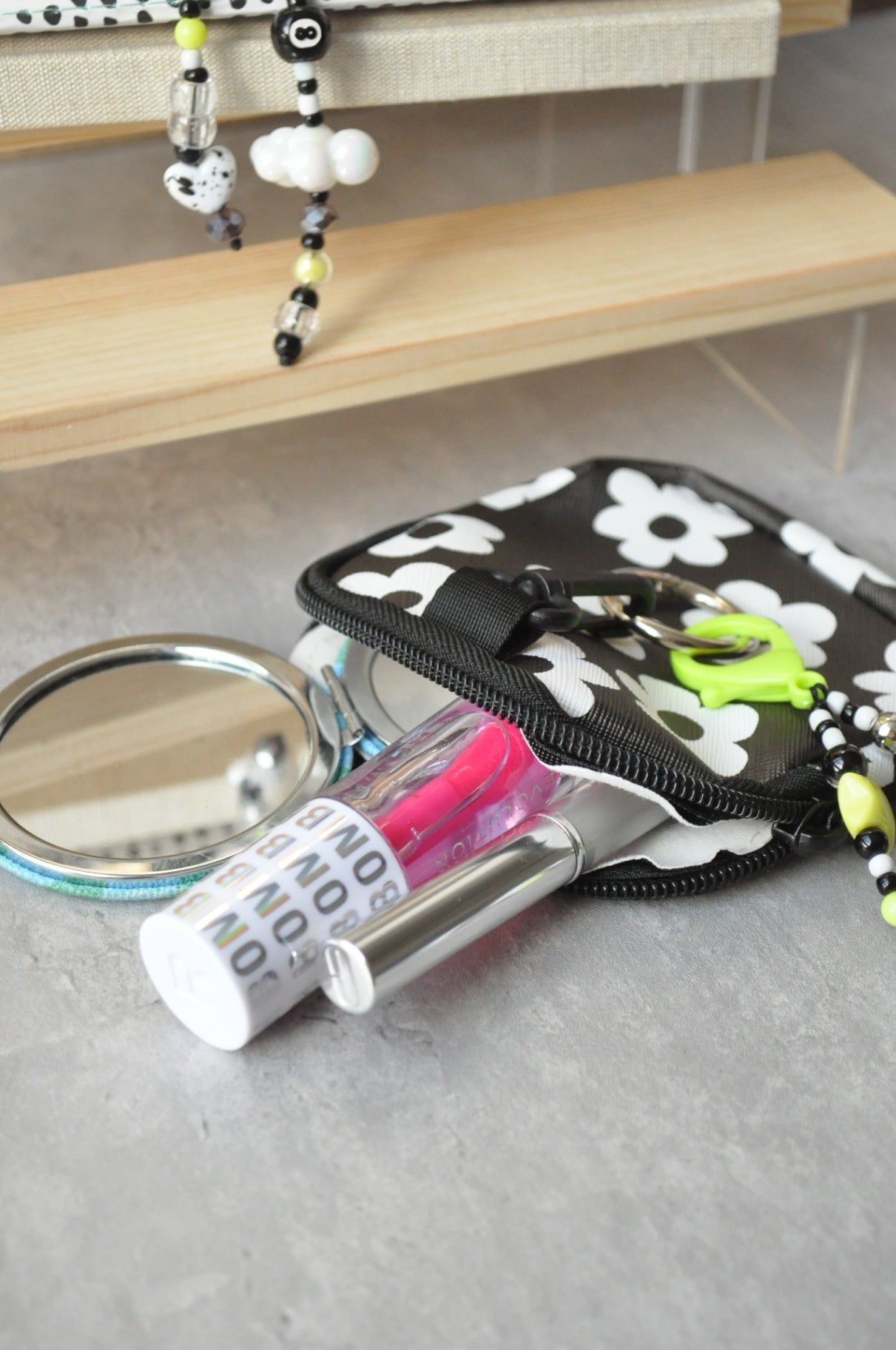 Floral Pouch Bag Charm