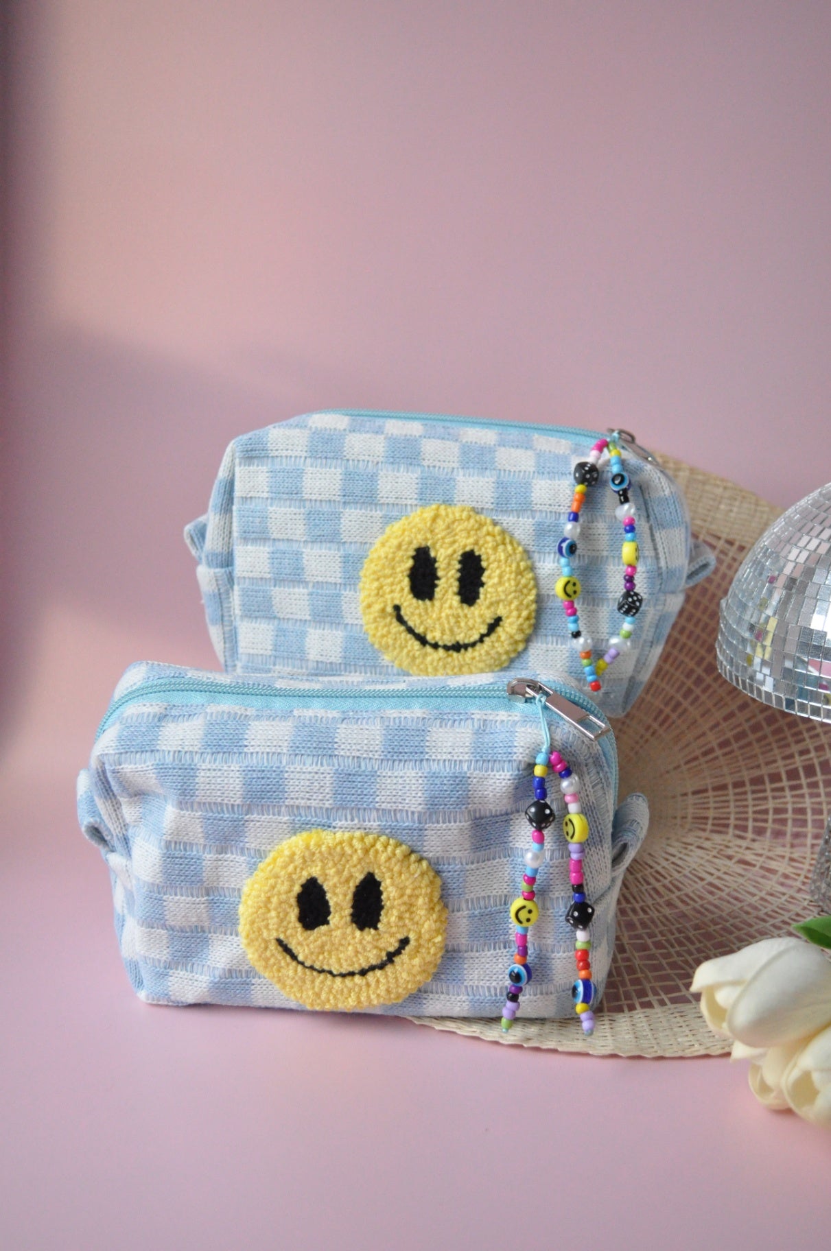 Light Blue Checkered Bag