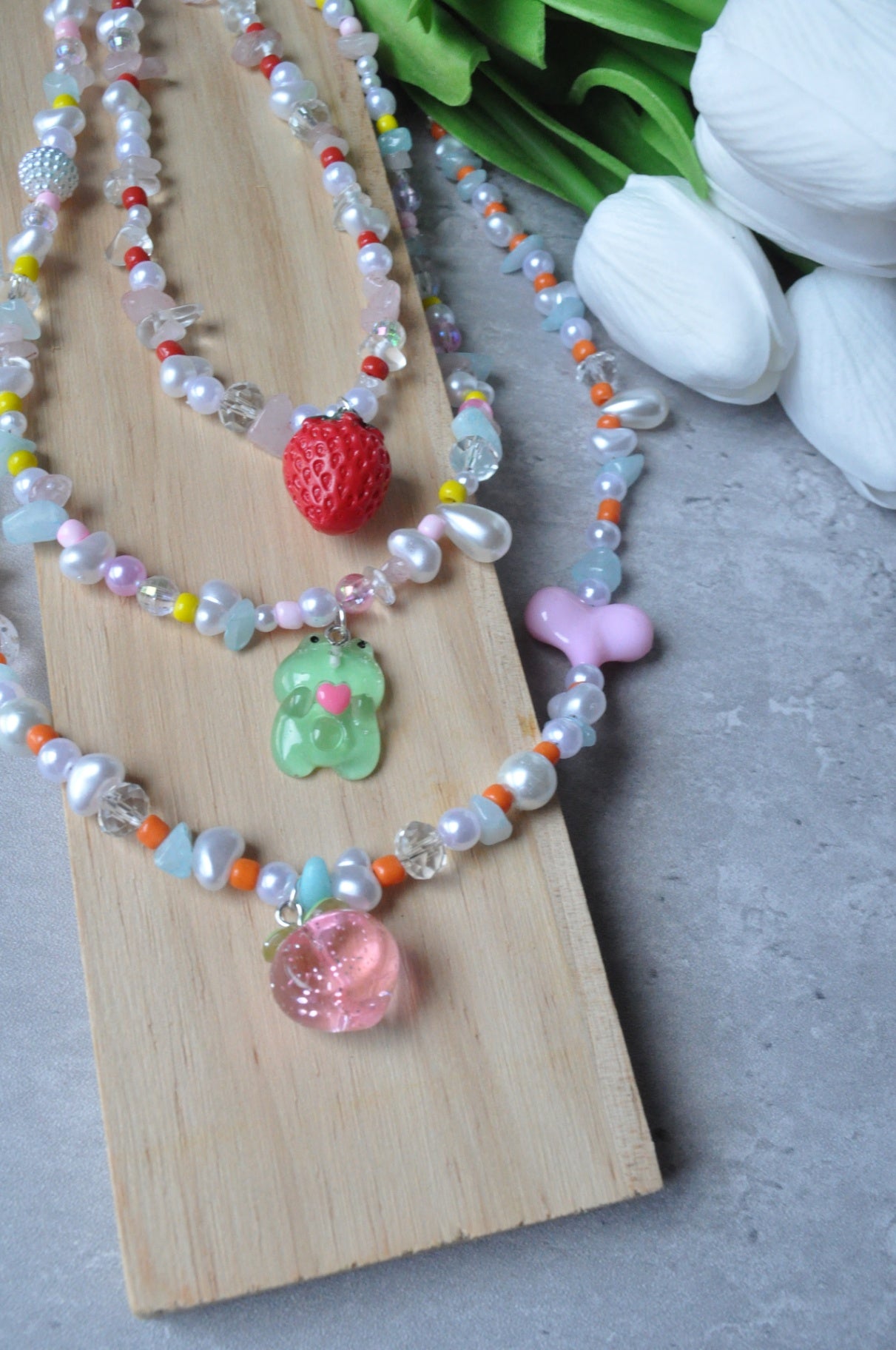 Frog Pendant Gemstone Necklace