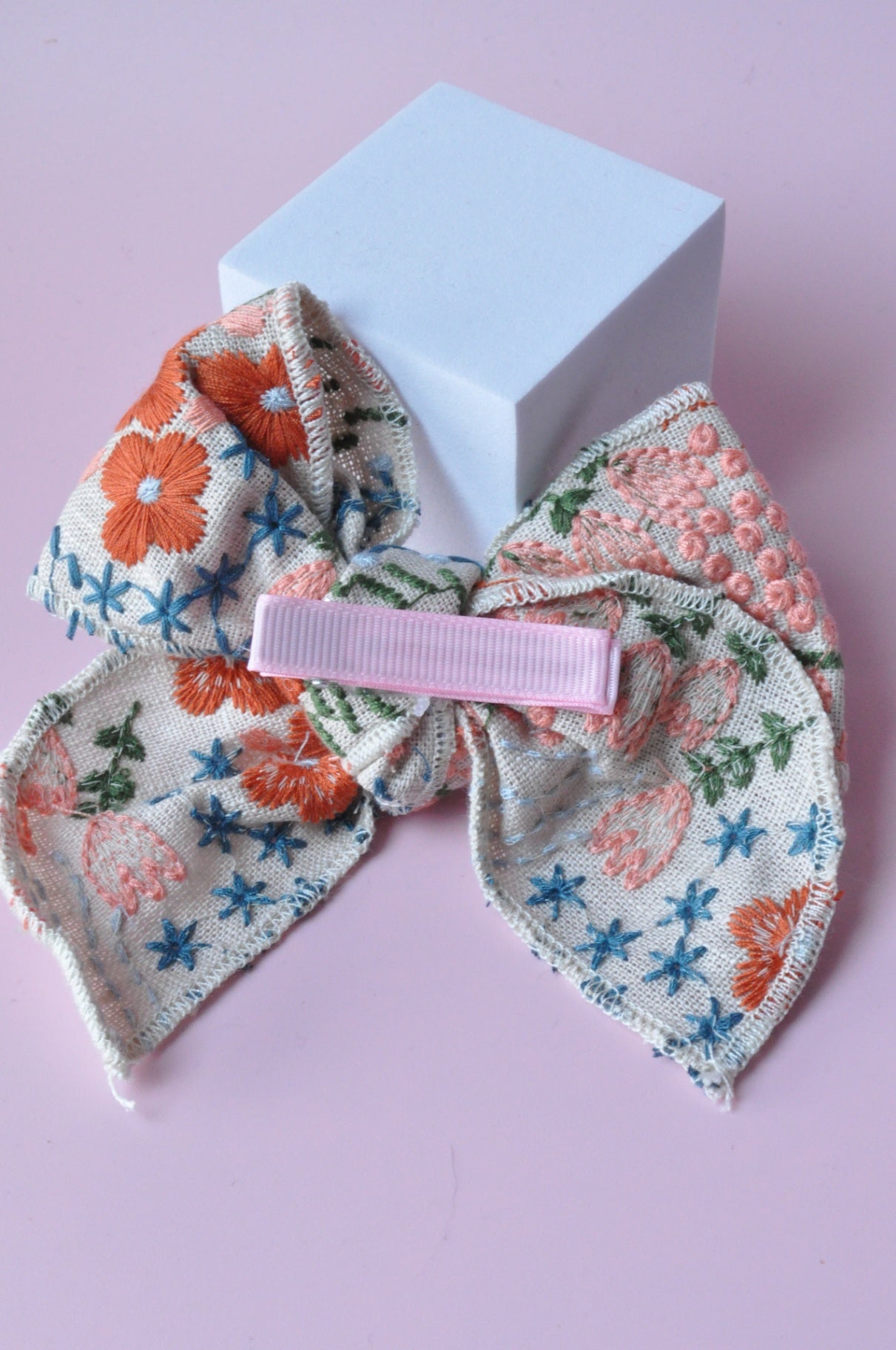 Floral Bow Hair Clip