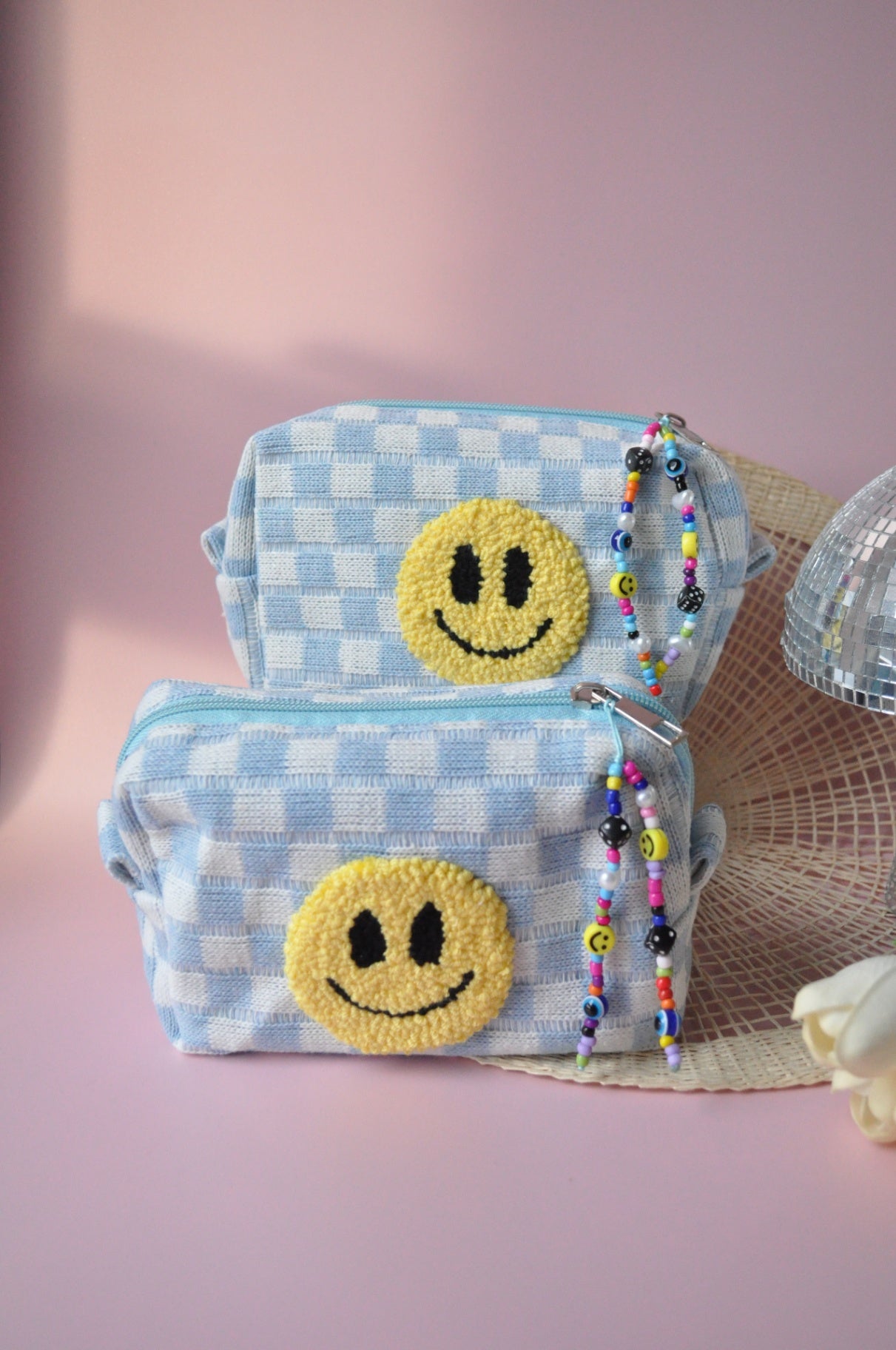 Light Blue Checkered Bag