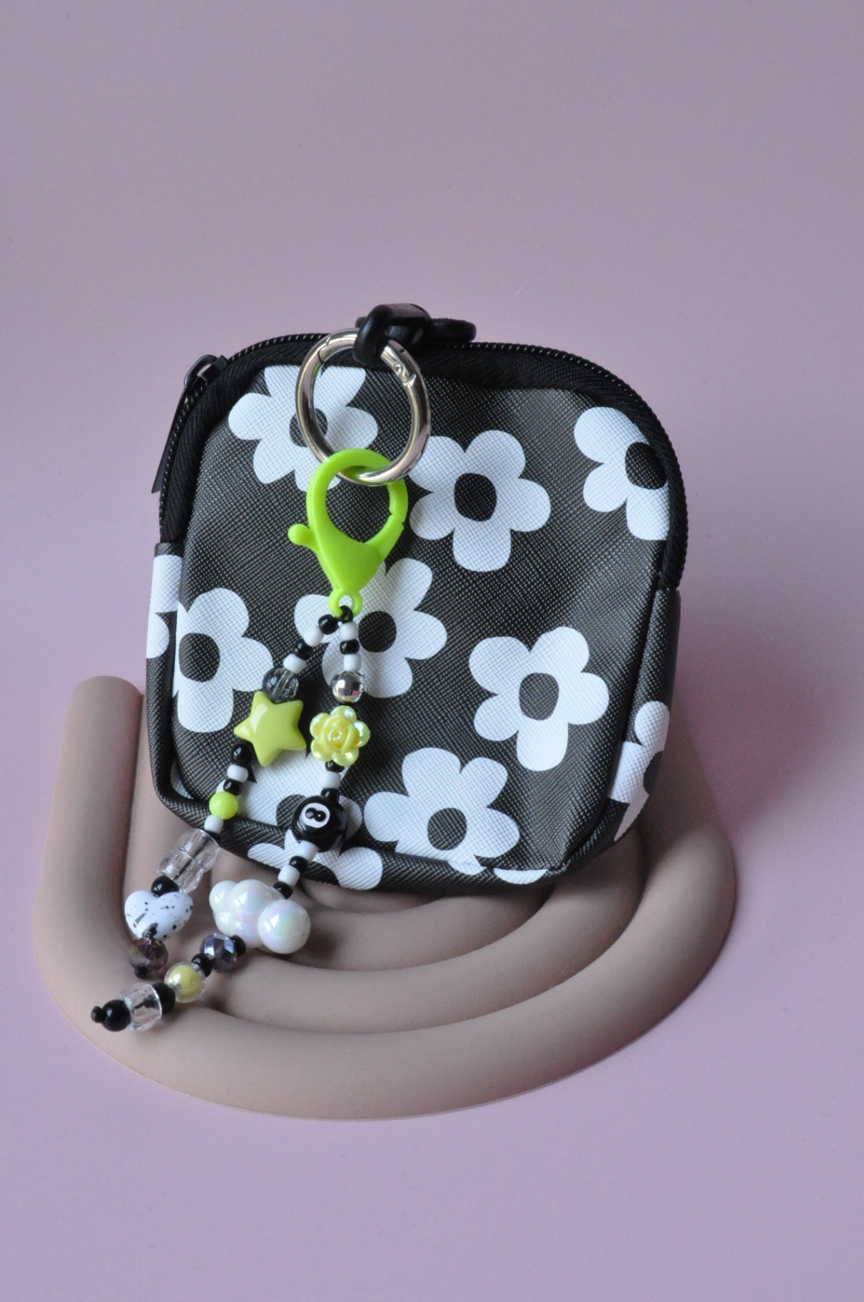 Floral Pouch Bag Charm