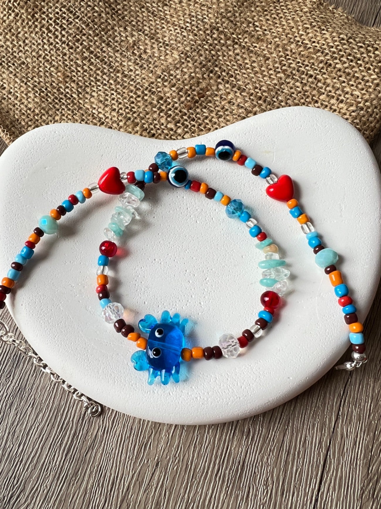 Crab Gemstone Necklace