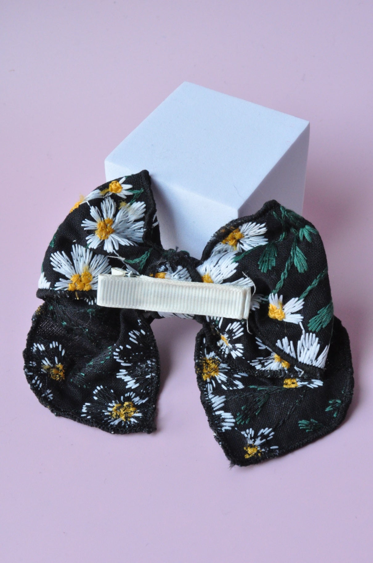 Floral Embroidered Hair Clip