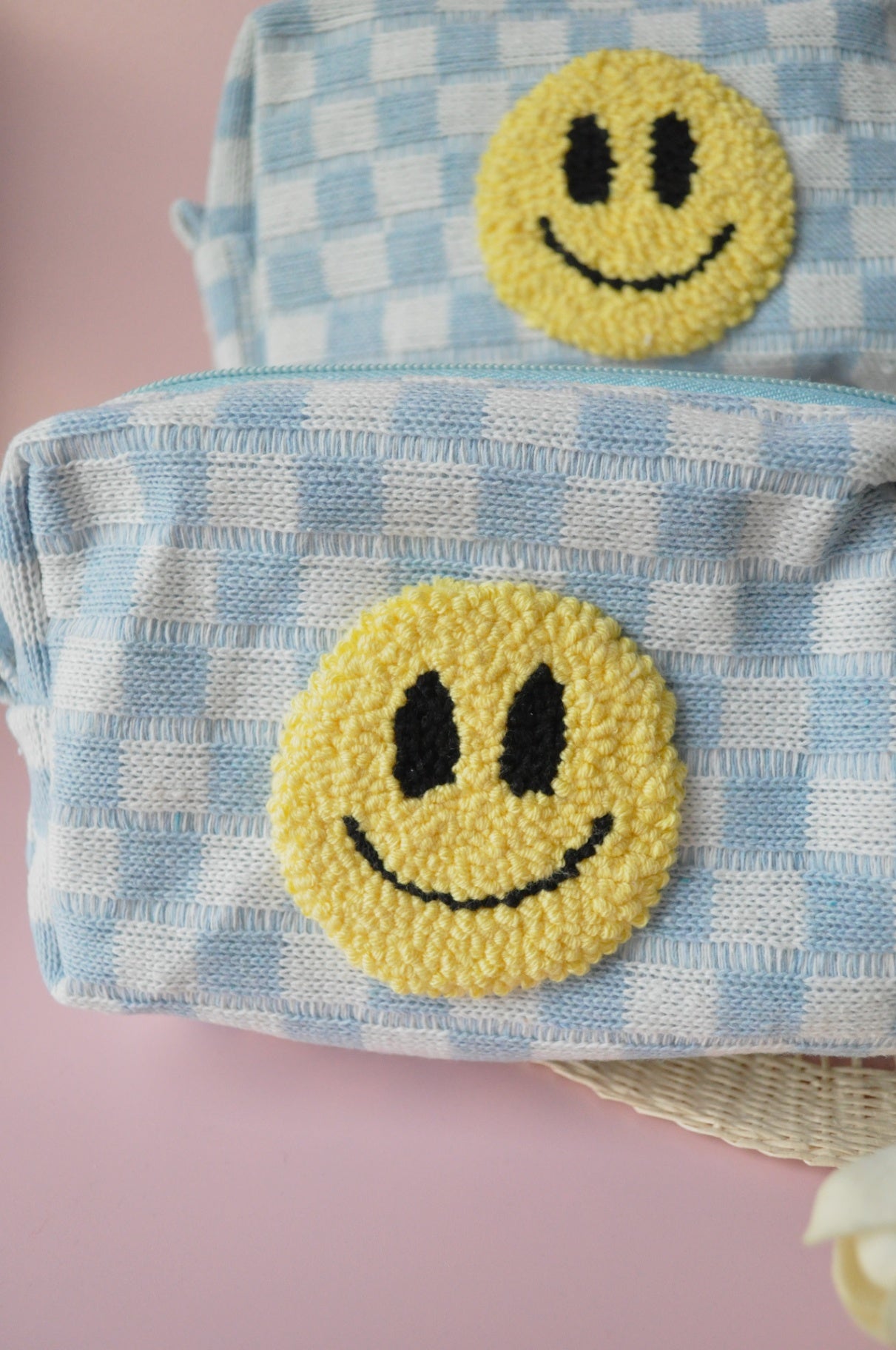 Light Blue Checkered Bag
