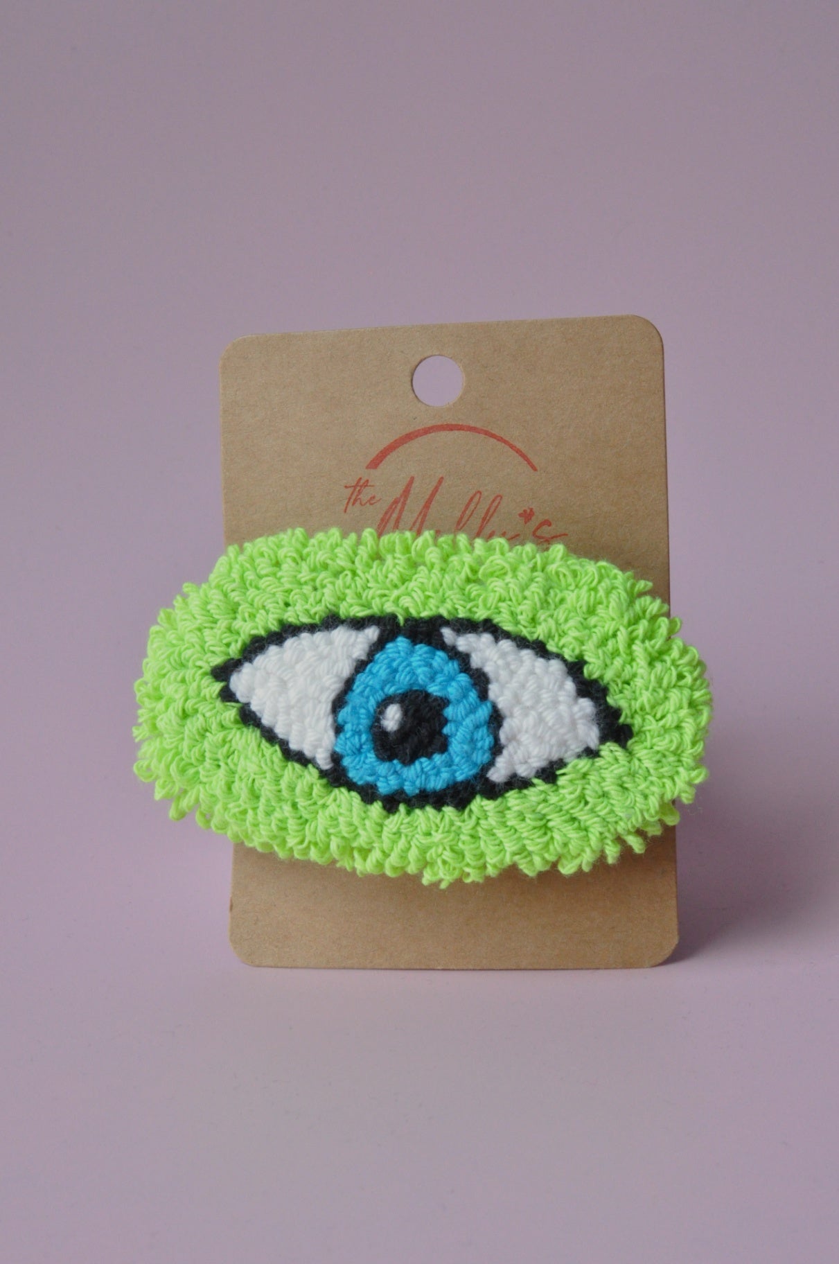 Tufted Neon Green Hair Clip