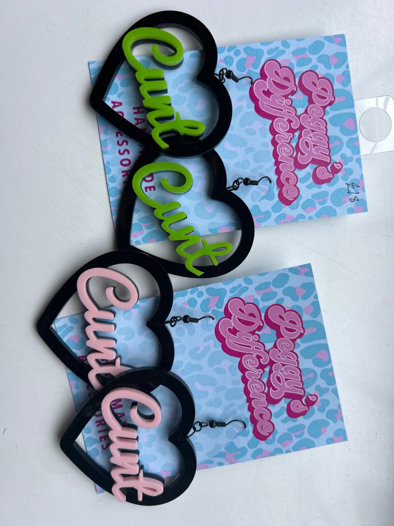 Cunt Love Heart Statement Earrings