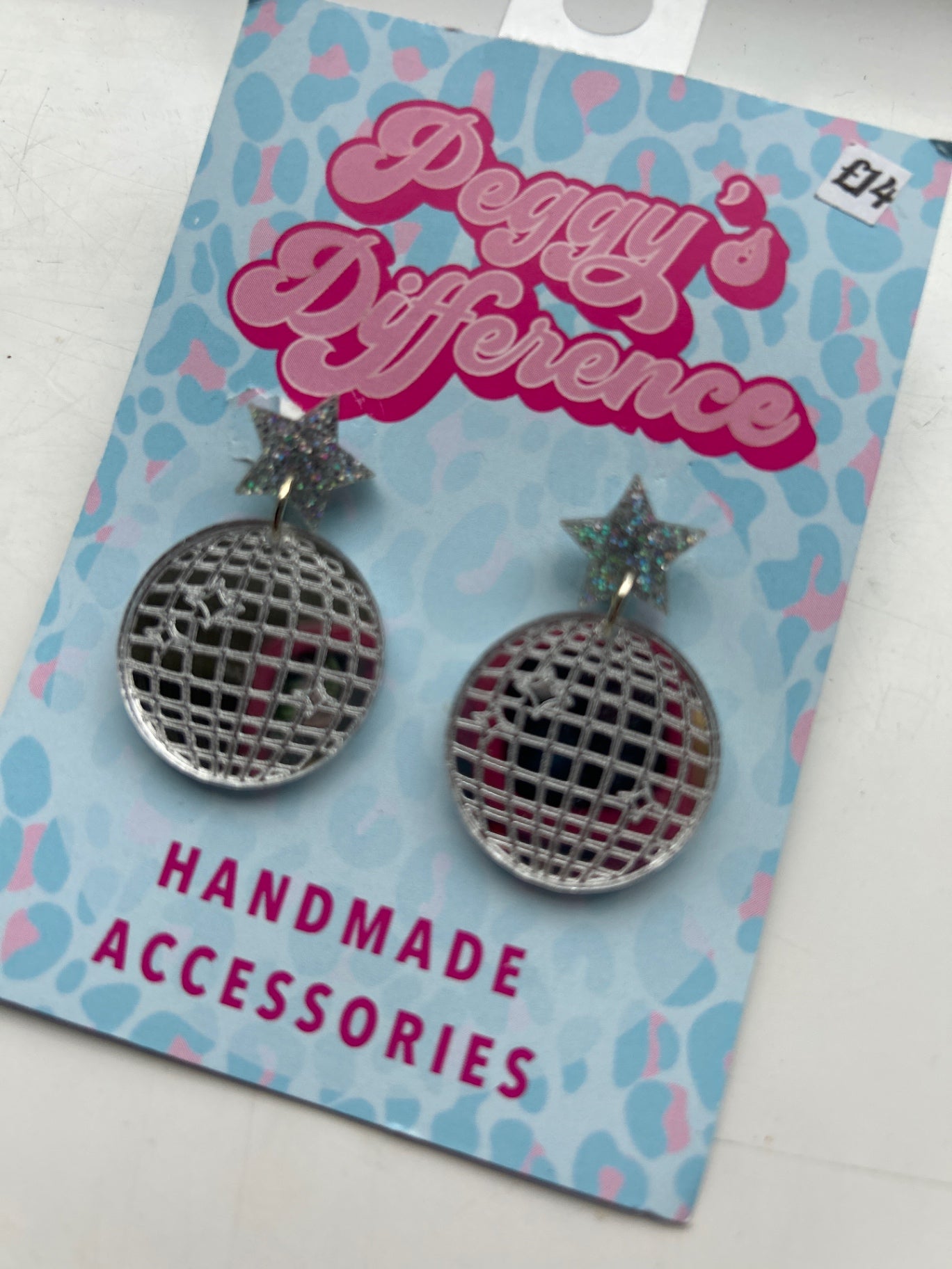 Disco ball acrylic earrings