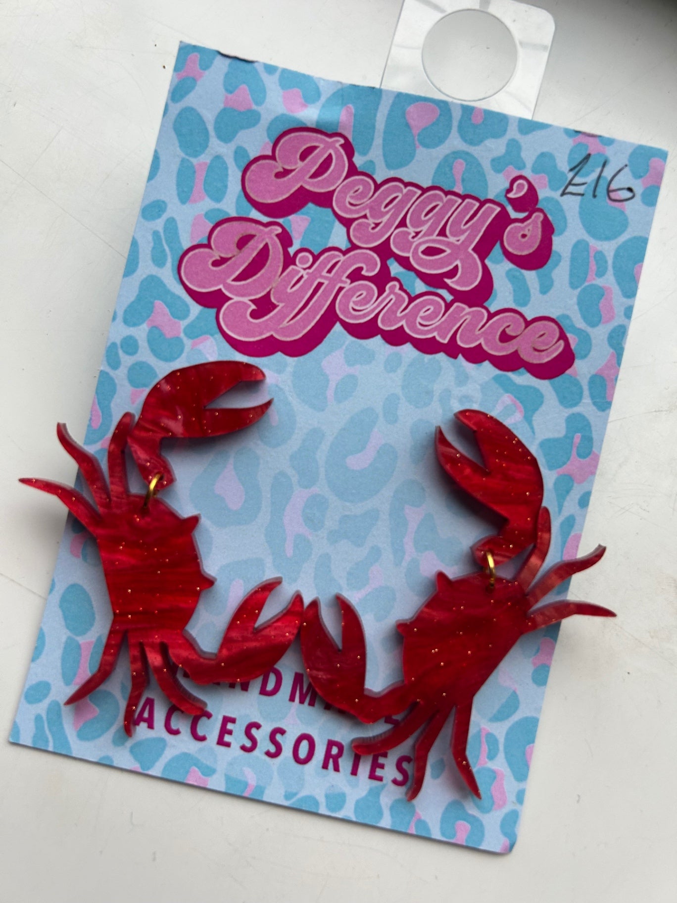 Crab acrylic earrings