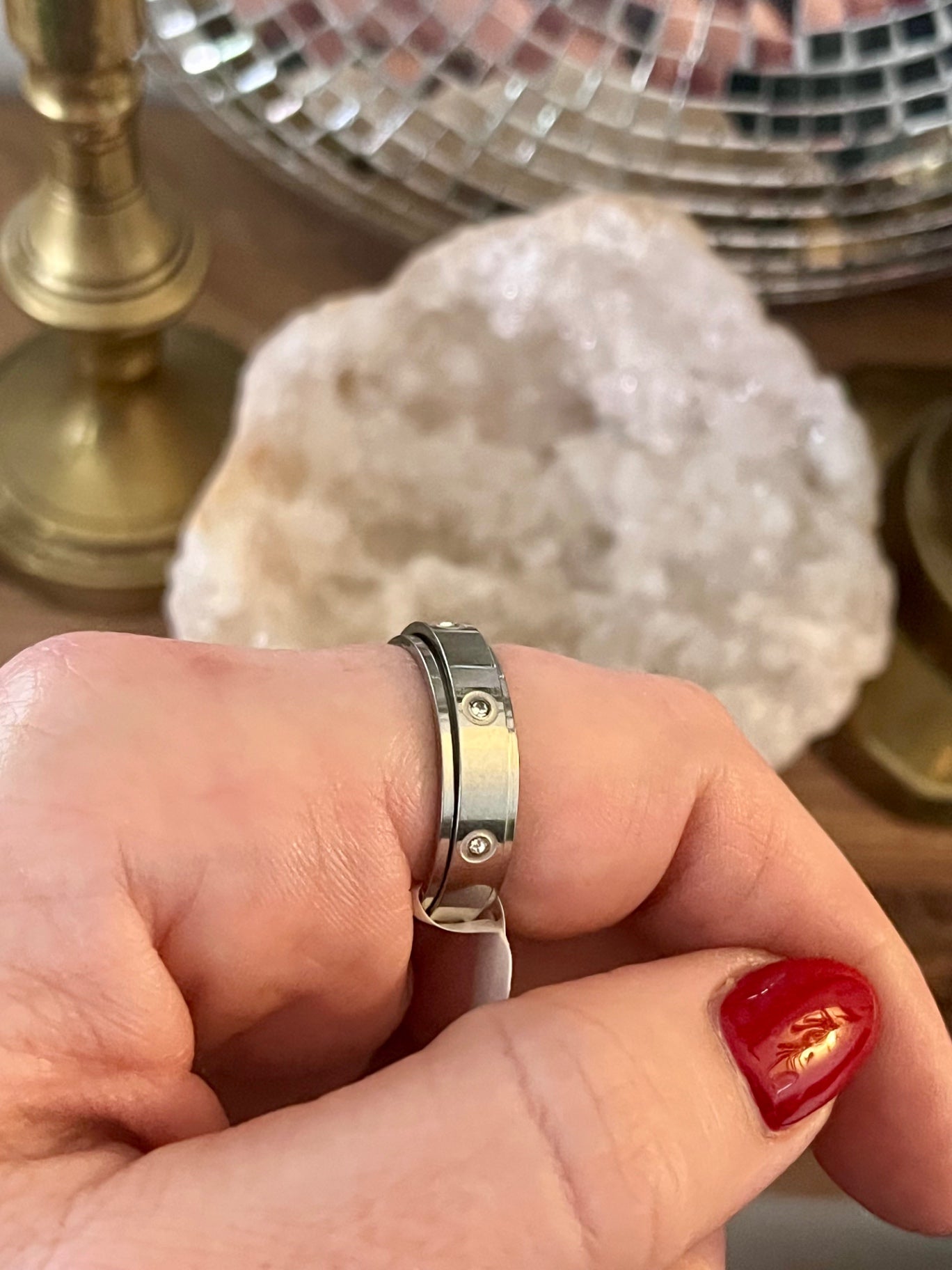 ✨ Silver Serenity Spinner Ring Size 10 ✨