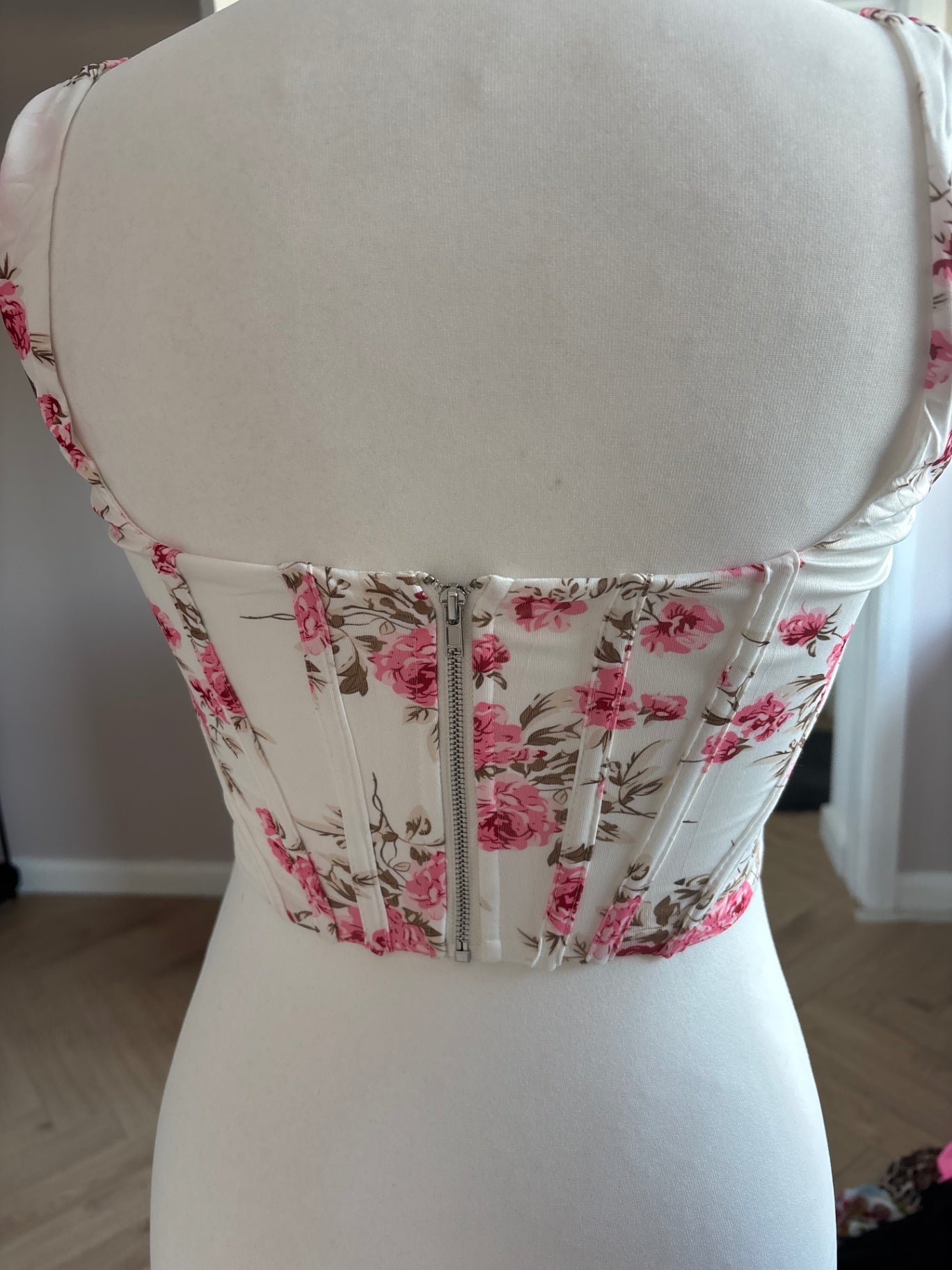 White floral corset top