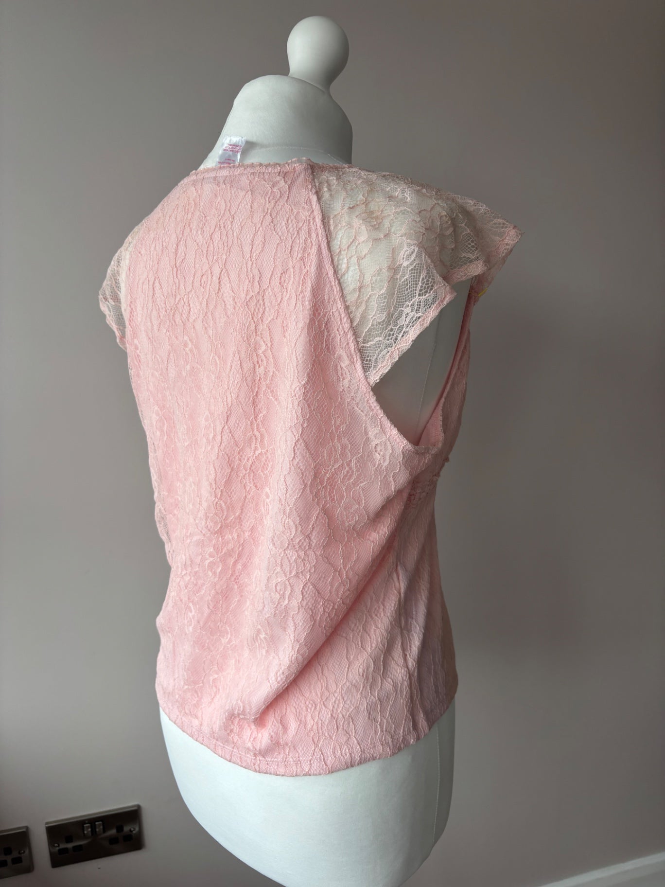 Baby pink lace cami top