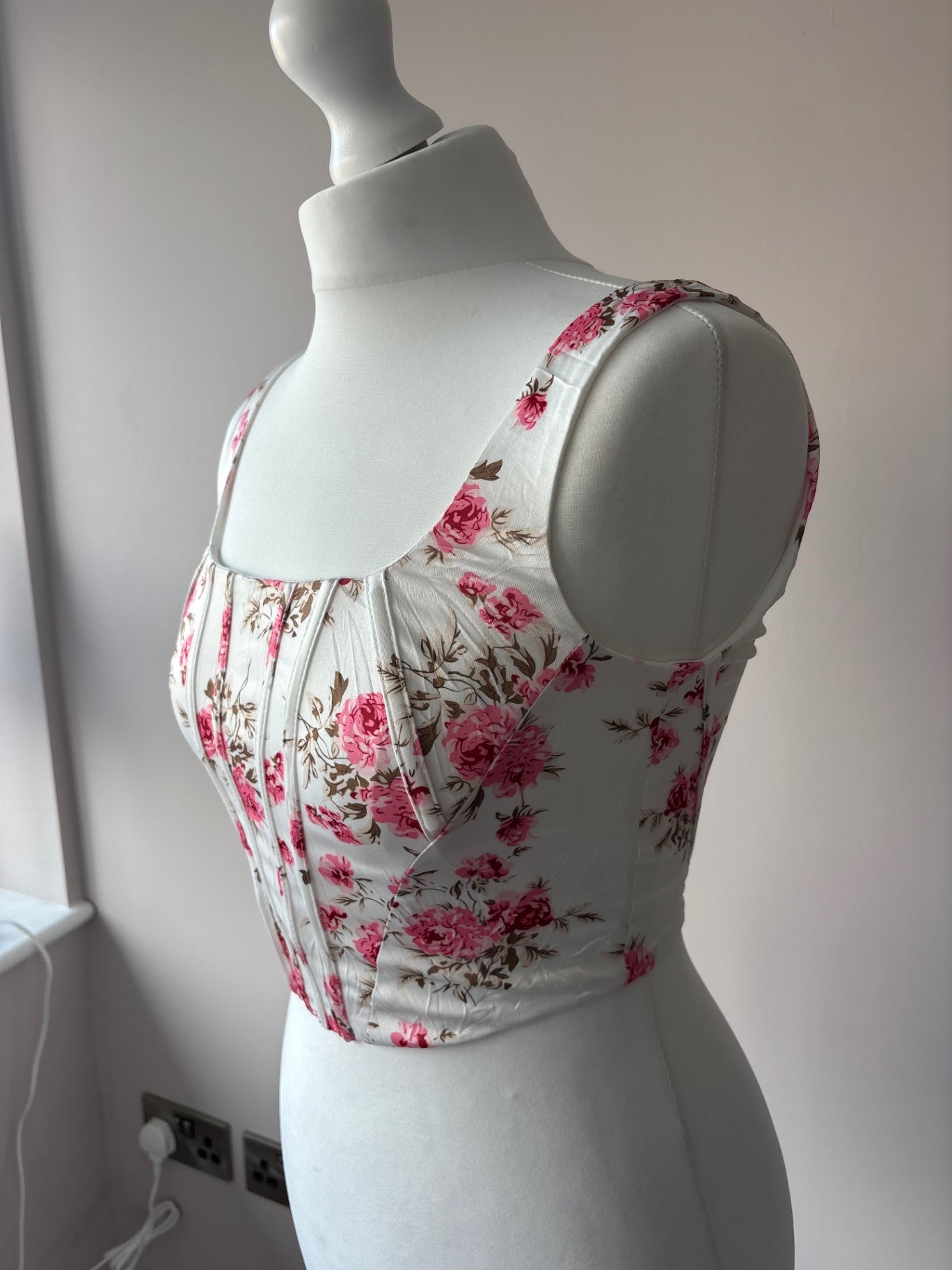 White floral corset top