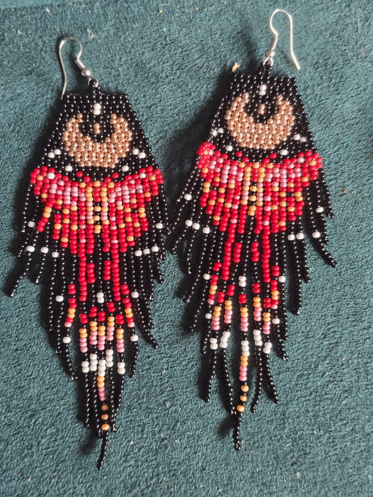Beaded moth earrings
