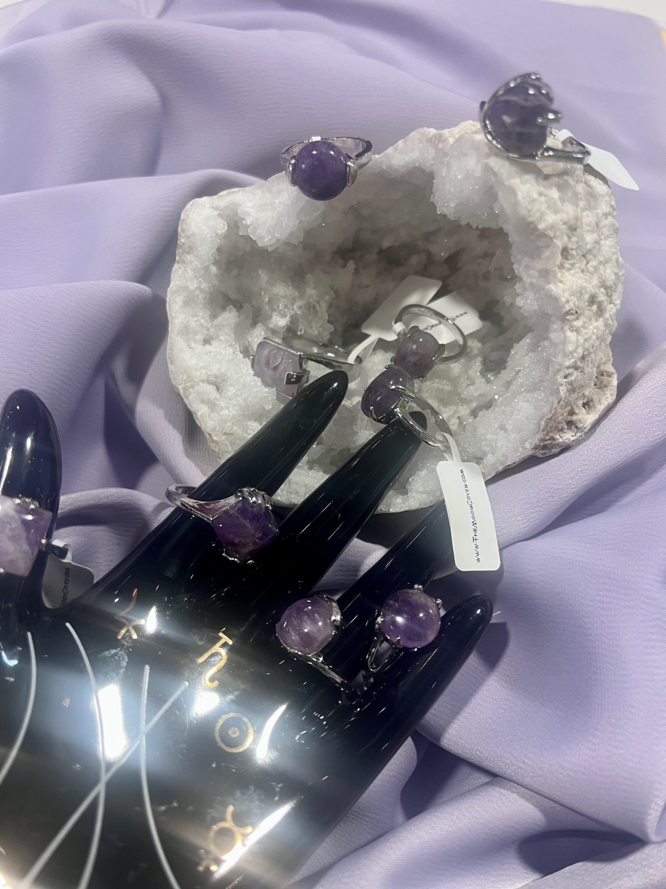 Amethyst Stainless Steel Ring – Pot Luck Mix