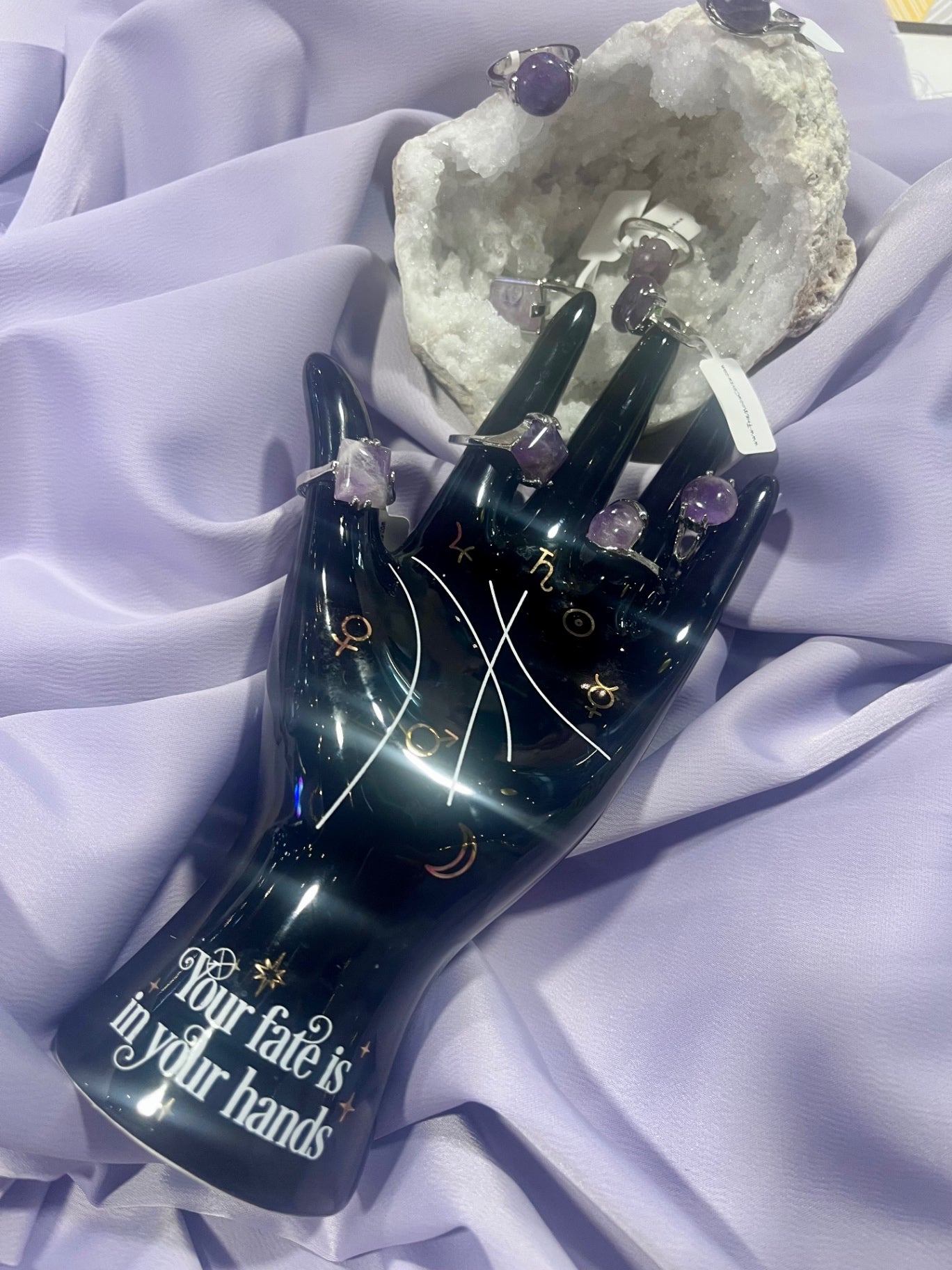 Amethyst Stainless Steel Ring – Pot Luck Mix