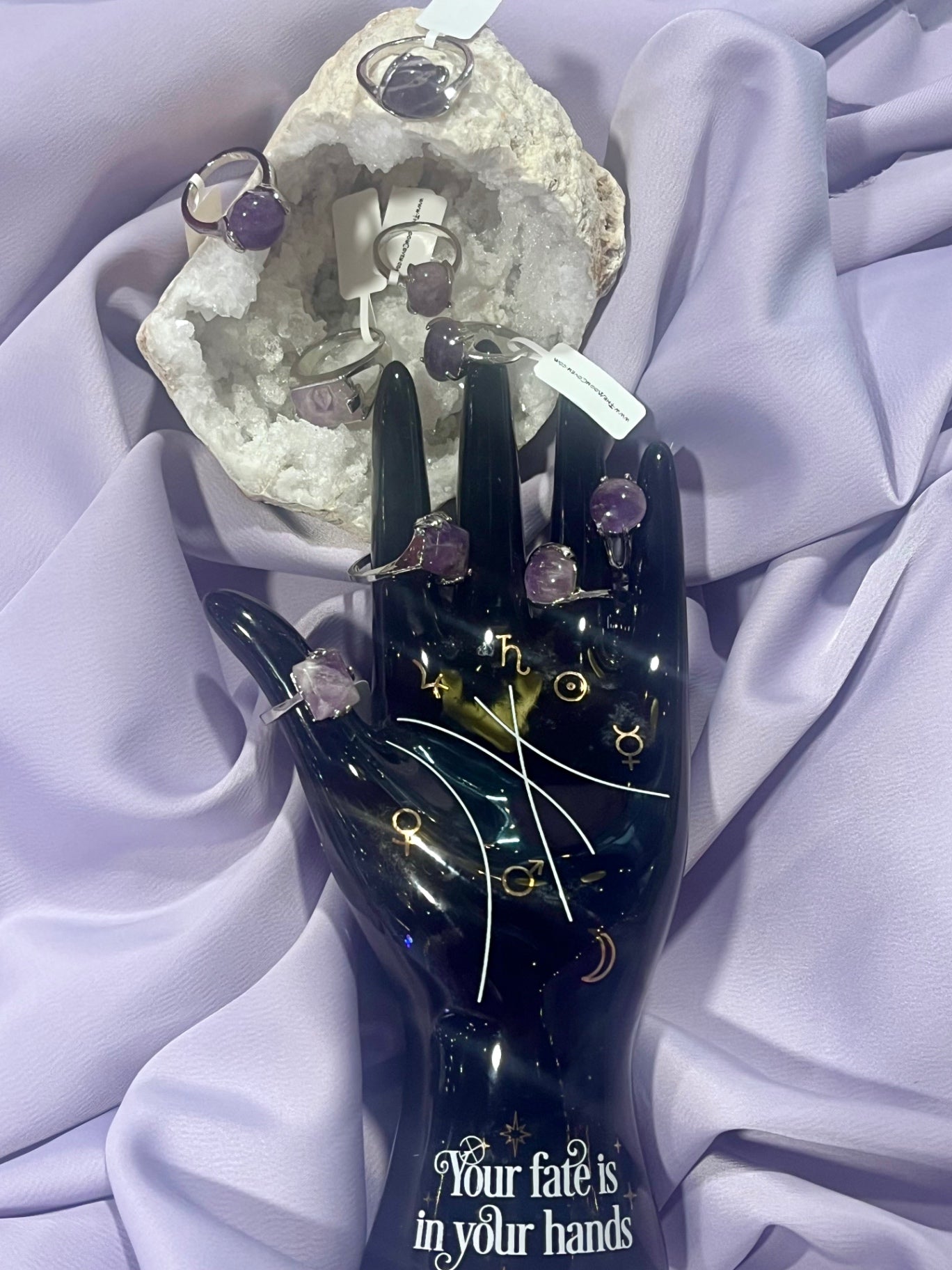 Amethyst Stainless Steel Ring – Pot Luck Mix