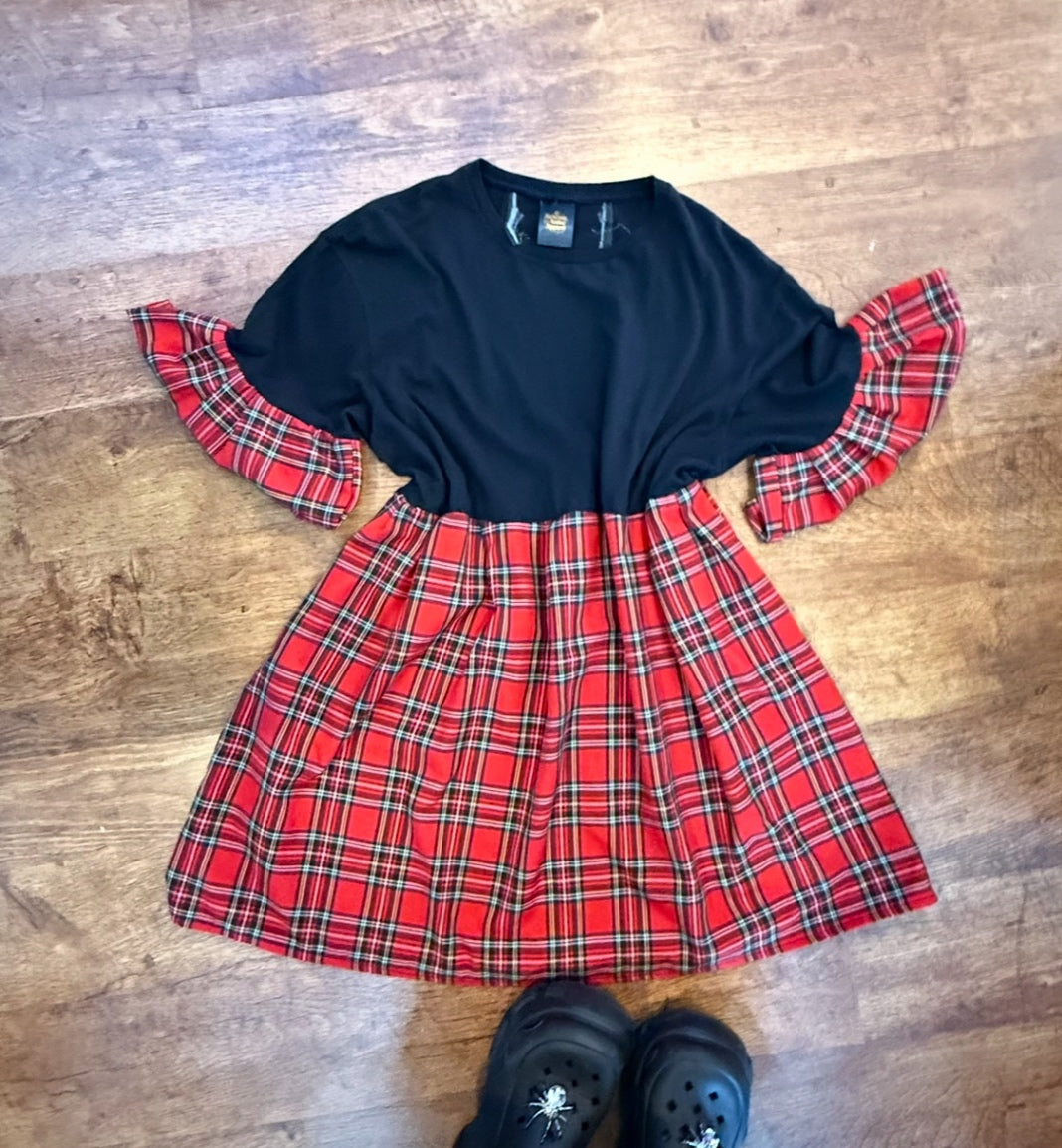 Reworked tartan dress