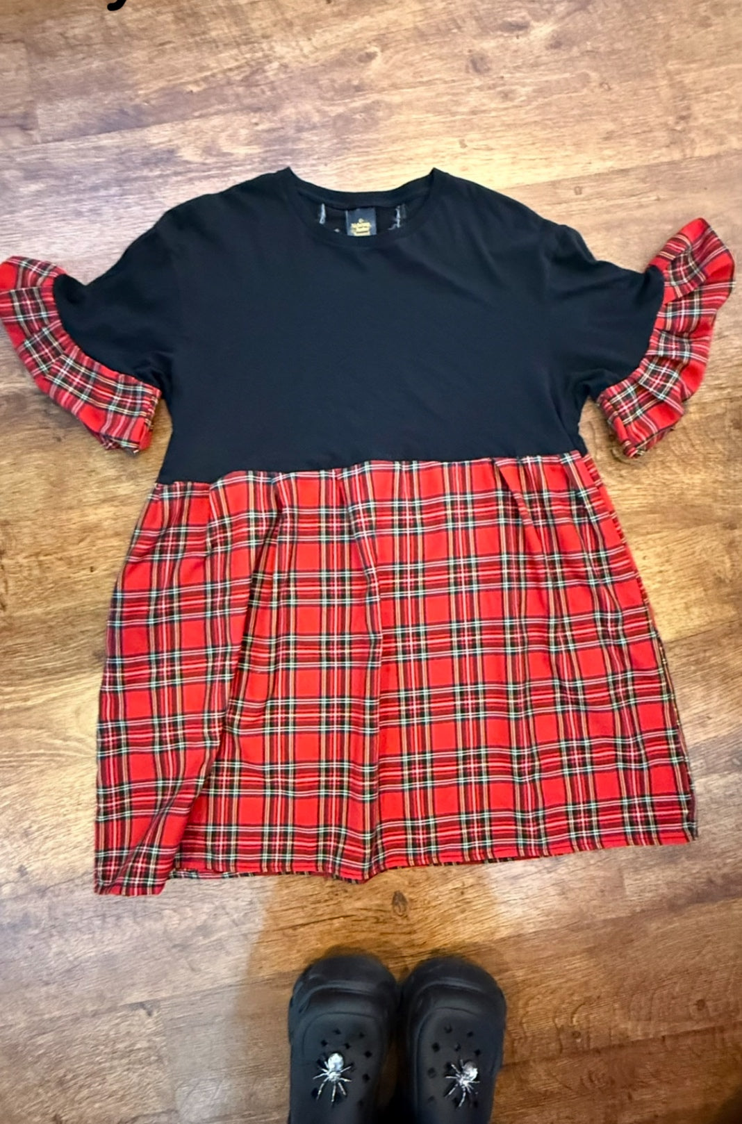 Reworked tartan dress