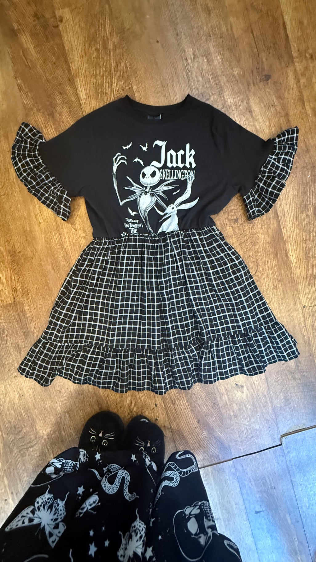 Nightmare before Christmas reworked baby doll dress with pockets