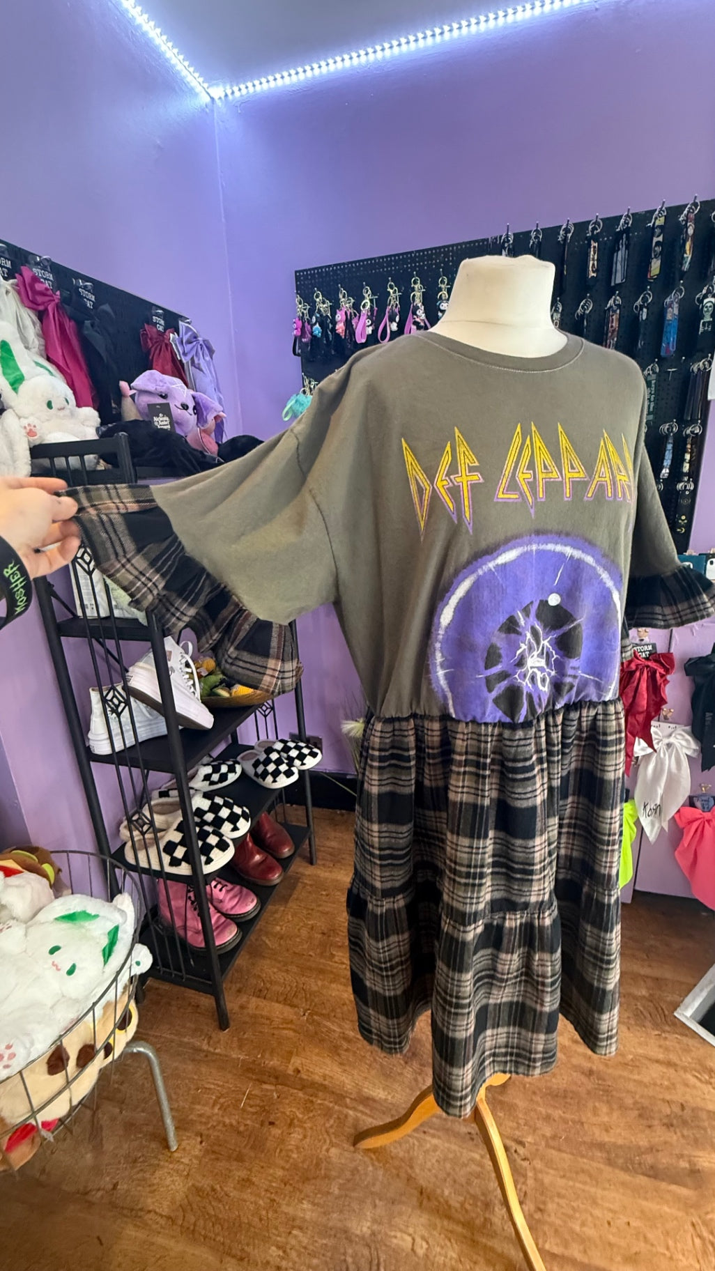 Def Leppard reworked tartan dress with pockets