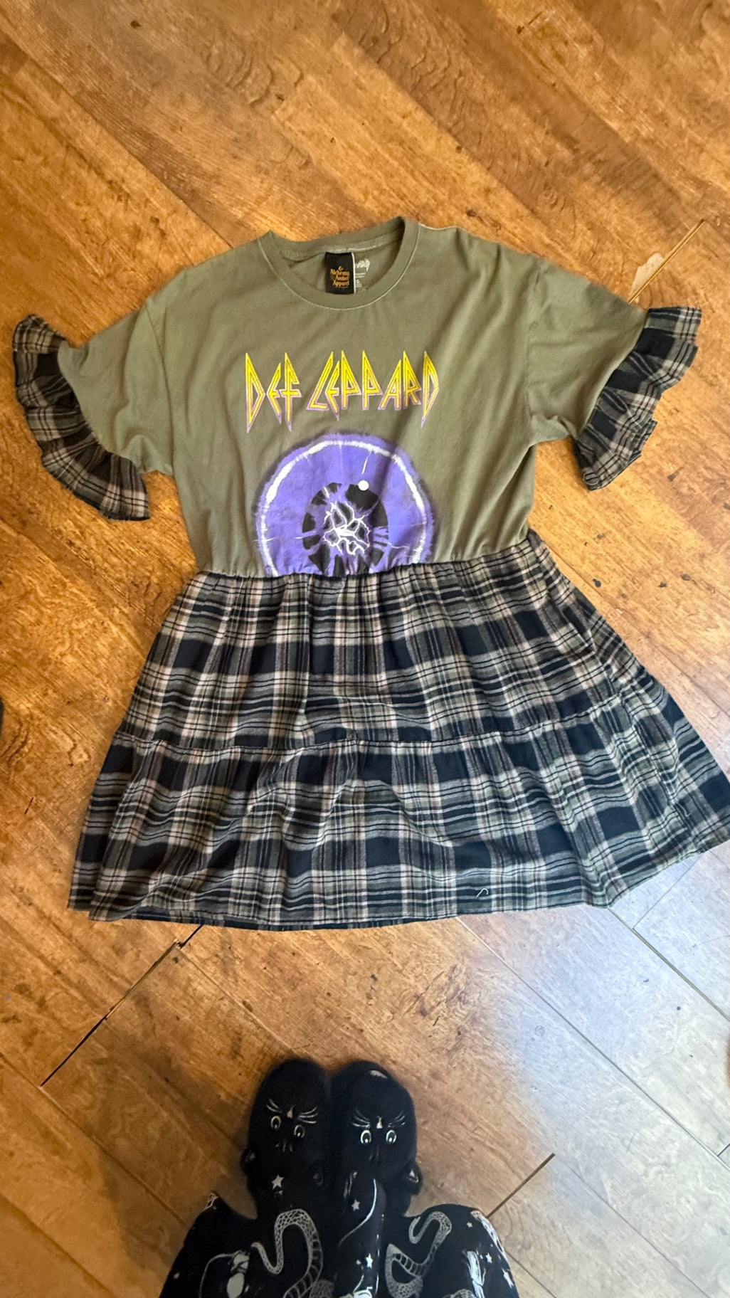 Def Leppard reworked tartan dress with pockets