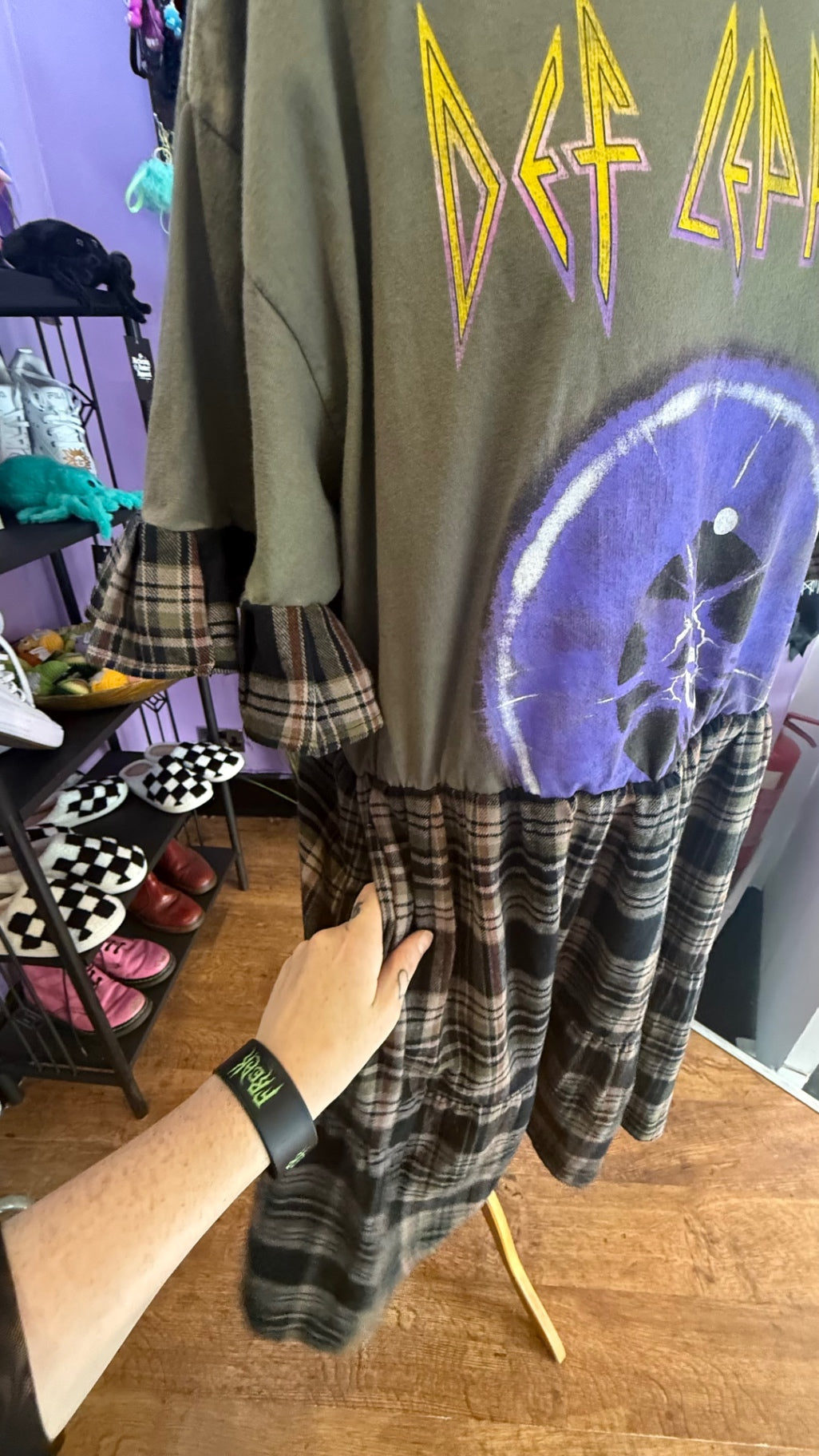 Def Leppard reworked tartan dress with pockets