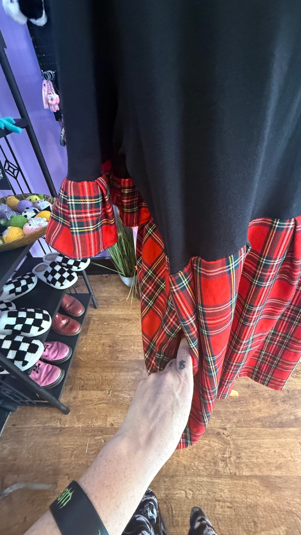 Reworked tartan dress