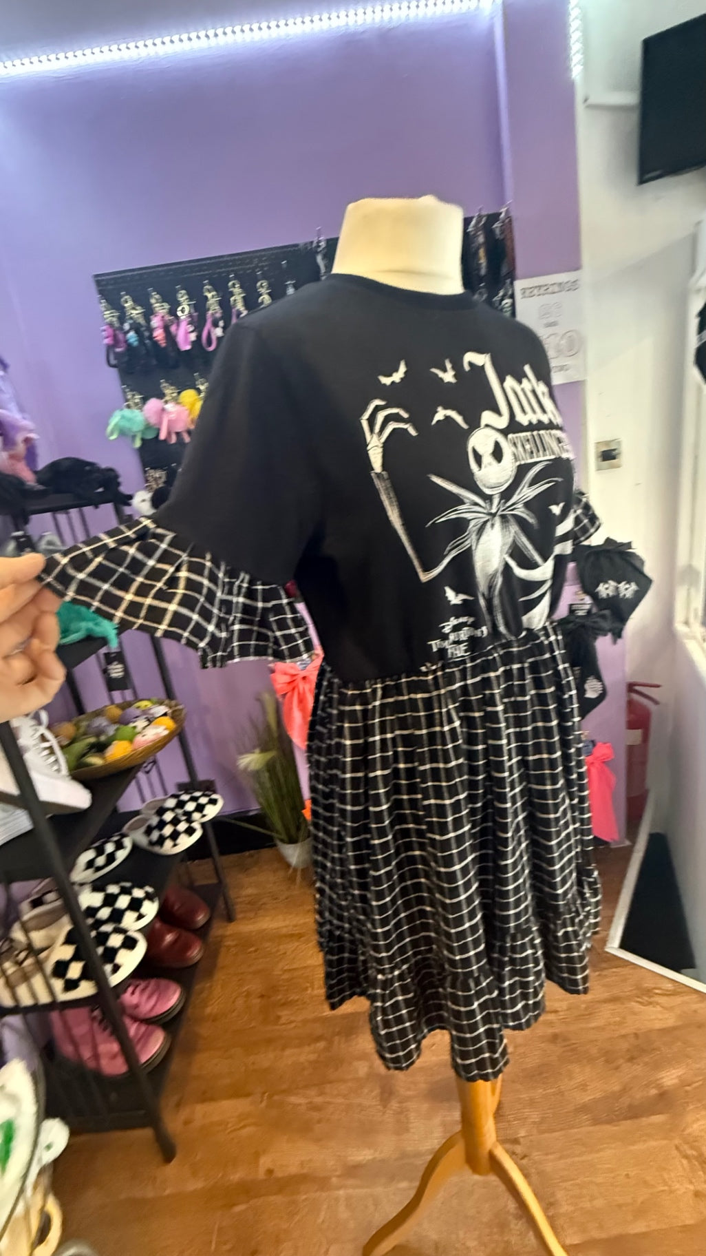 Nightmare before Christmas reworked baby doll dress with pockets