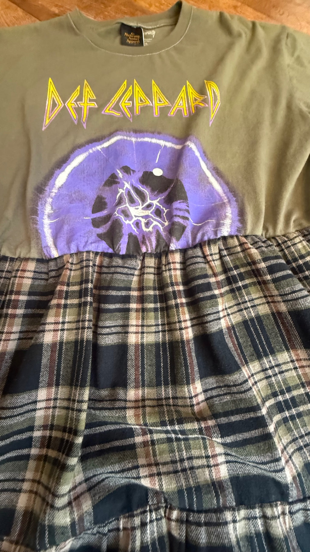 Def Leppard reworked tartan dress with pockets